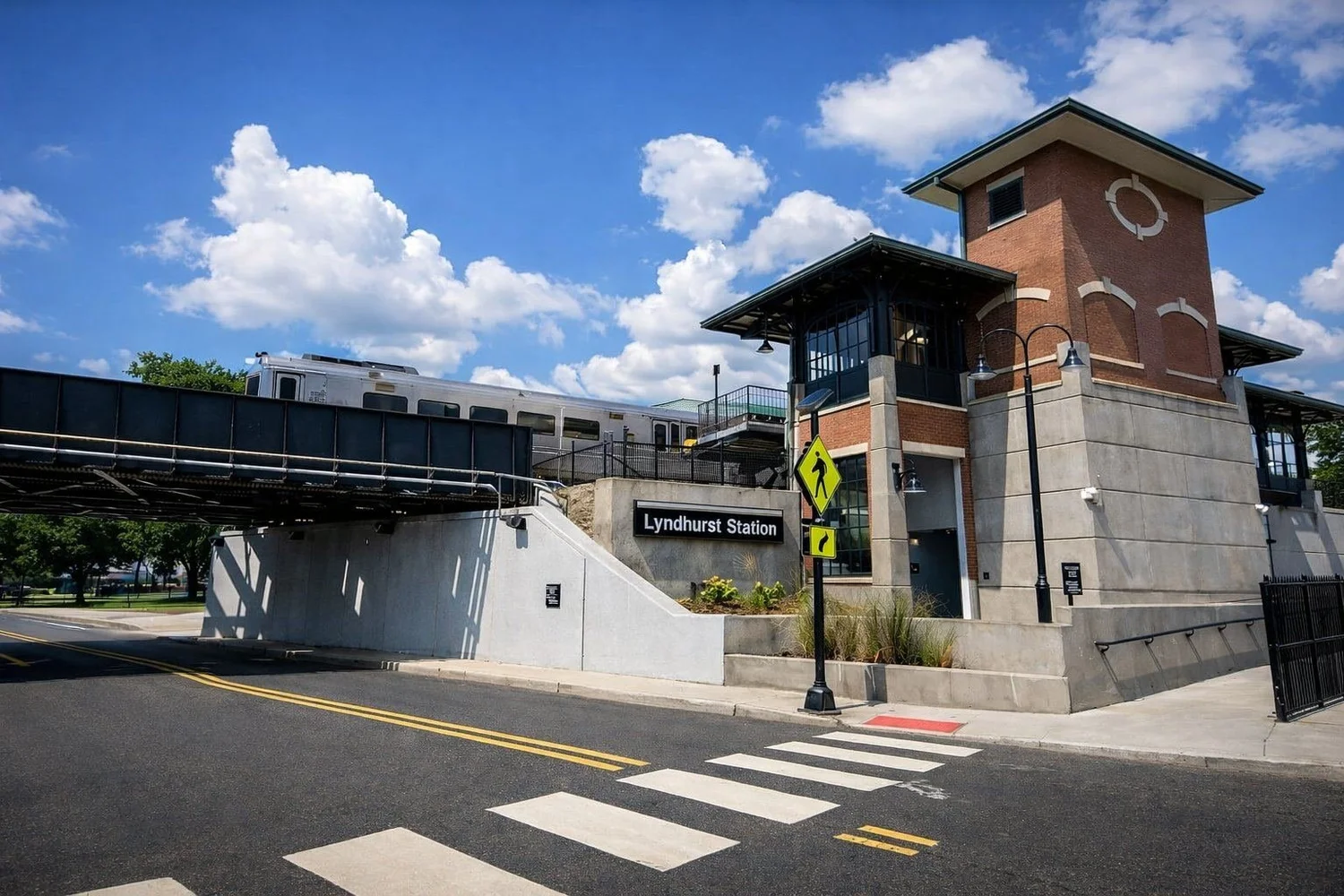 Lyndhurst Station train platform near More Group Fire Protections Bergen County, NJ headquarters