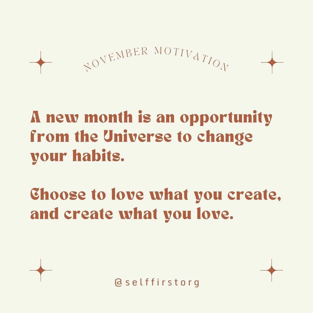 A most lovely reminder to take as we brave and celebrate this November season transition 🤎🌾☺️🤍

What kind of things do you love to create? #SelfFirst #Energy #Gratitude