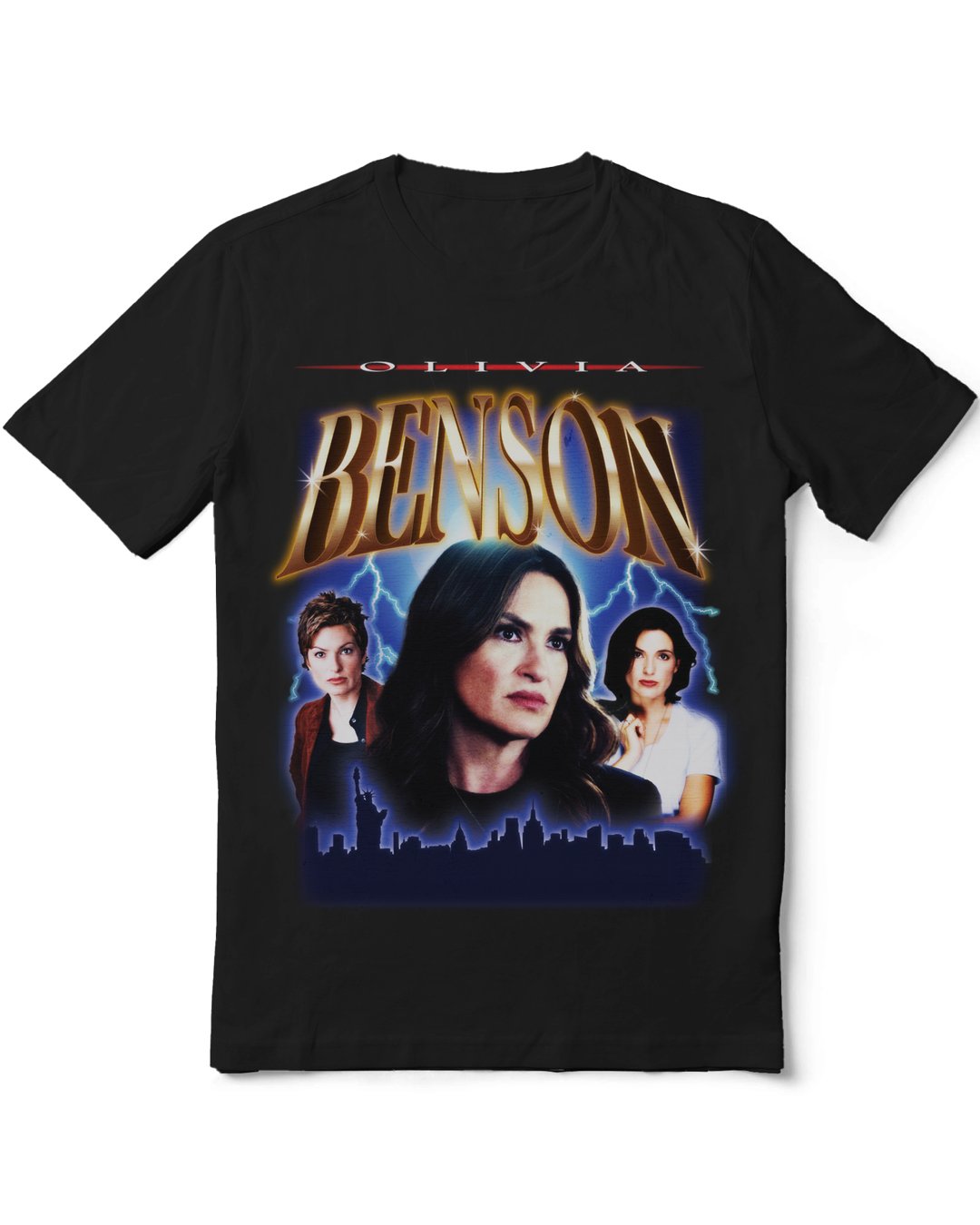 Olivia Benson tribute t-shirt design with Pen & Pixel-inspired lettering. Made as a birthday gift for my spouse.