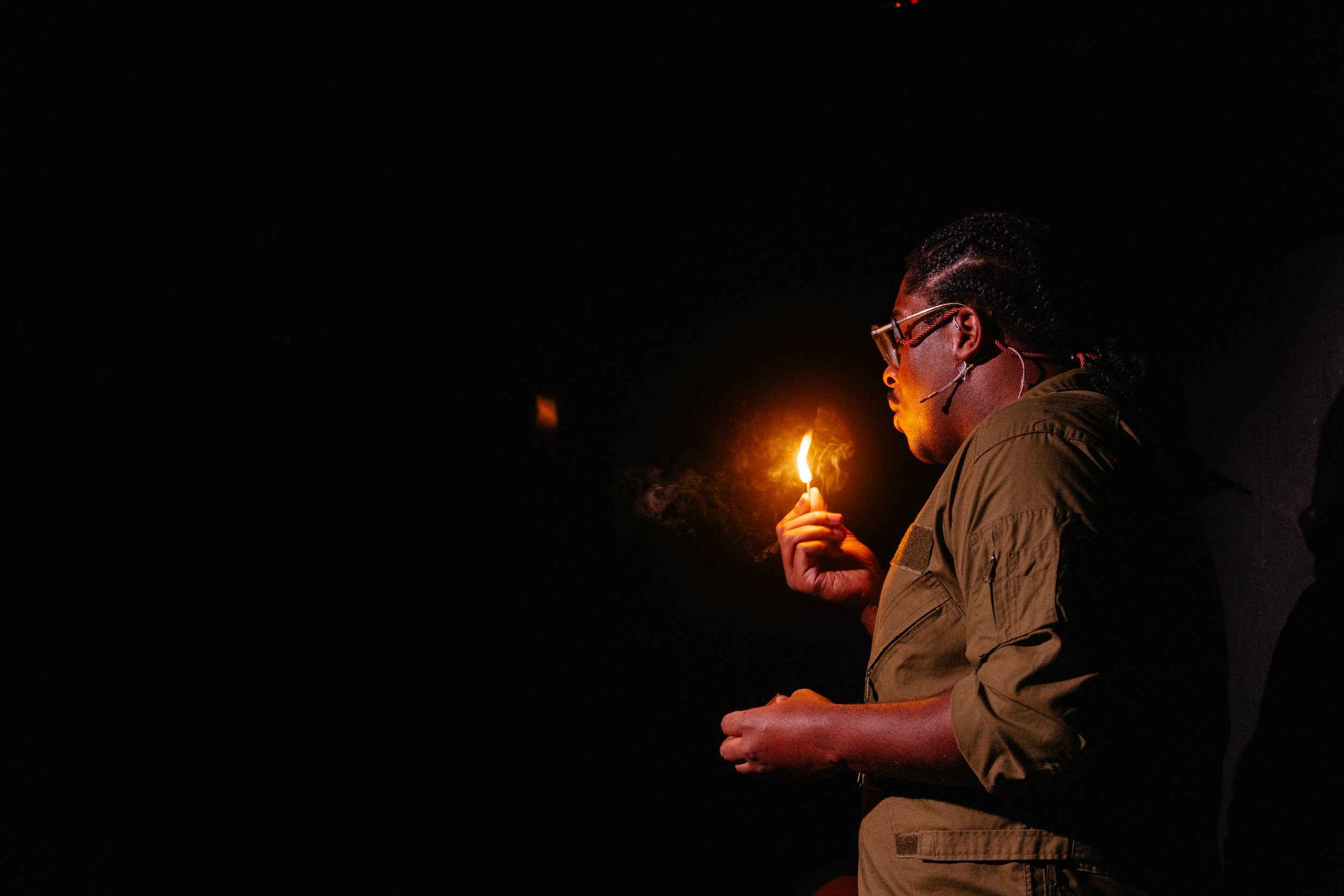 Photo from the one-person show "Stay Human You Animal".