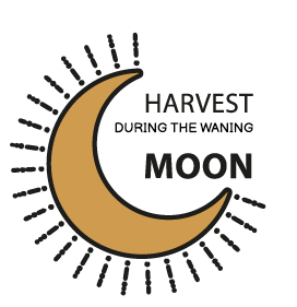 harvested during the waning moon logo