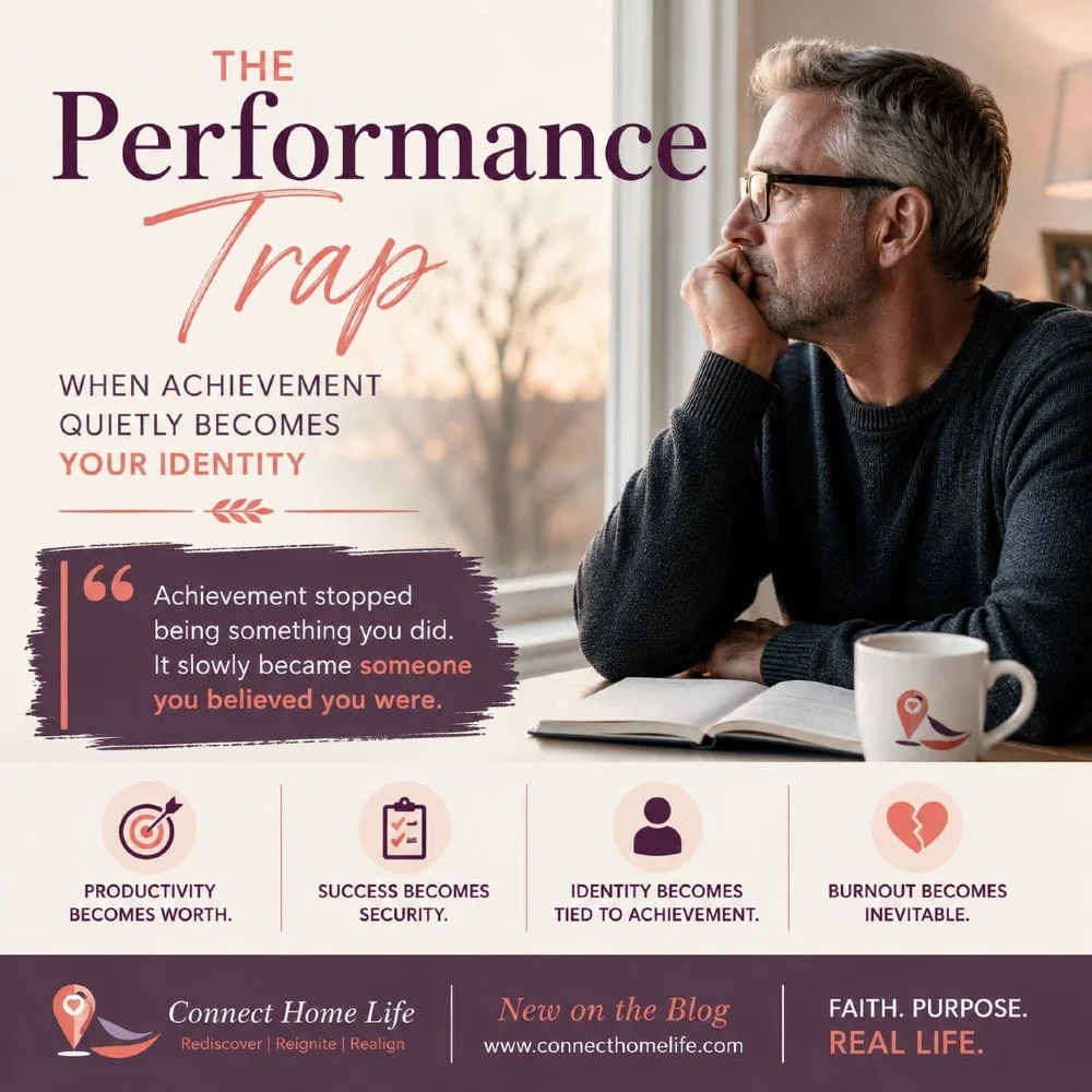 Sometimes performance becomes more than something we do.
It quietly becomes who we believe we are.
For years, achievement may have felt like purpose. Productivity may have felt like worth. Success may have felt like security.
But what happens when th