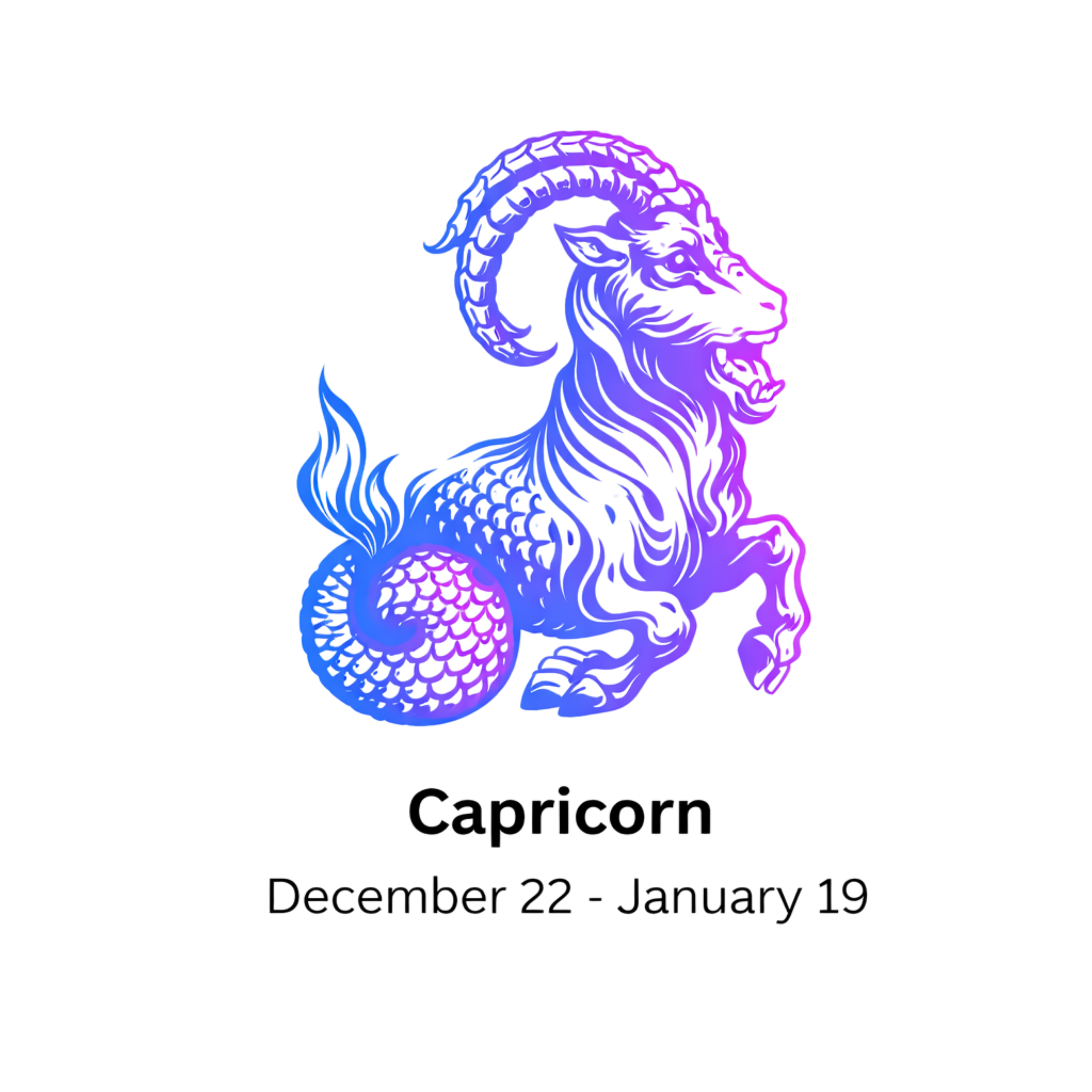 Mountain Goat with mermaid tail. Capricorn Astrology Zodiac Sign. Made by a Real Witch Horoscope