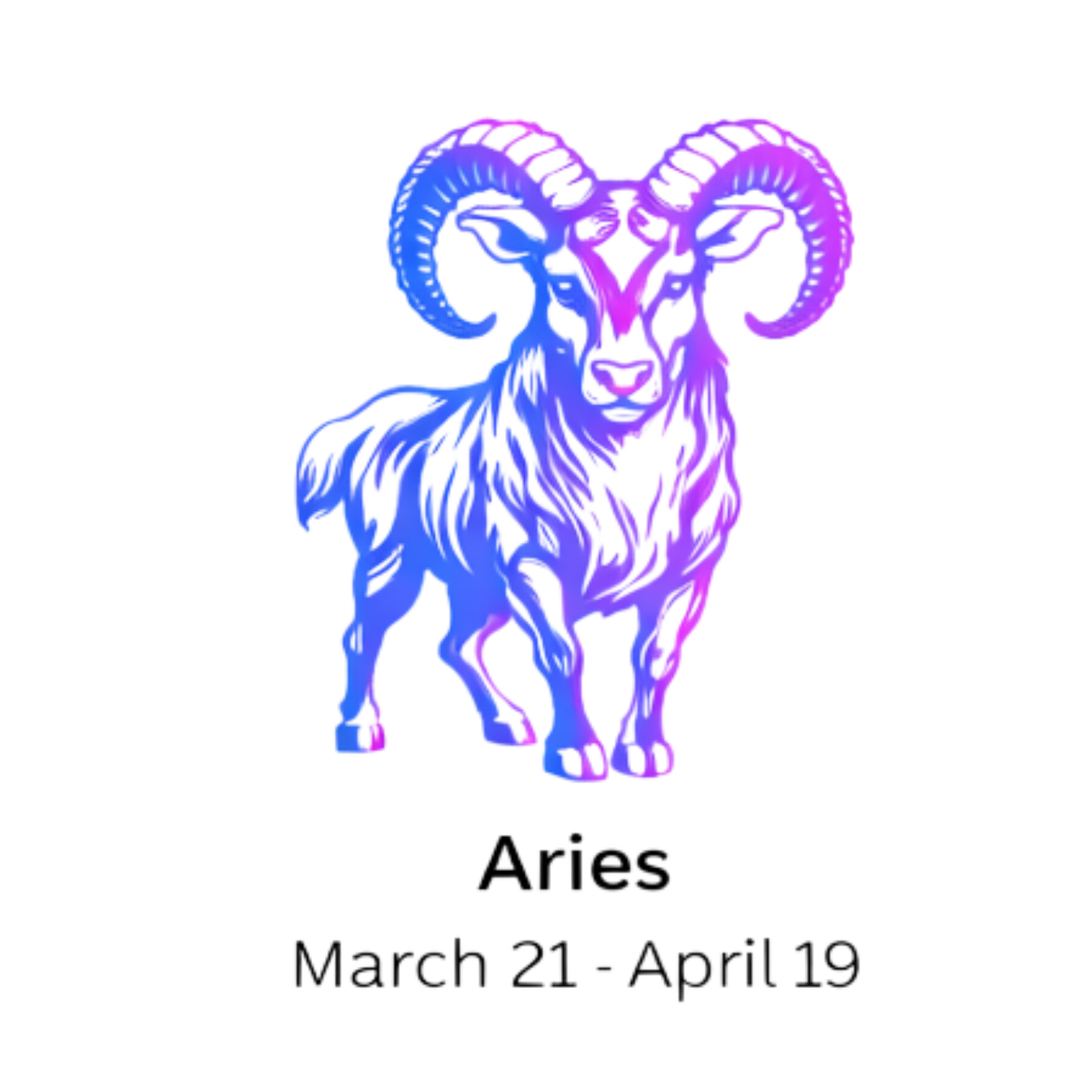 Mountain Goat. Aries Astrology Zodiac Sign. Purple iridescent color. Made by a Real Witch Horoscopes.