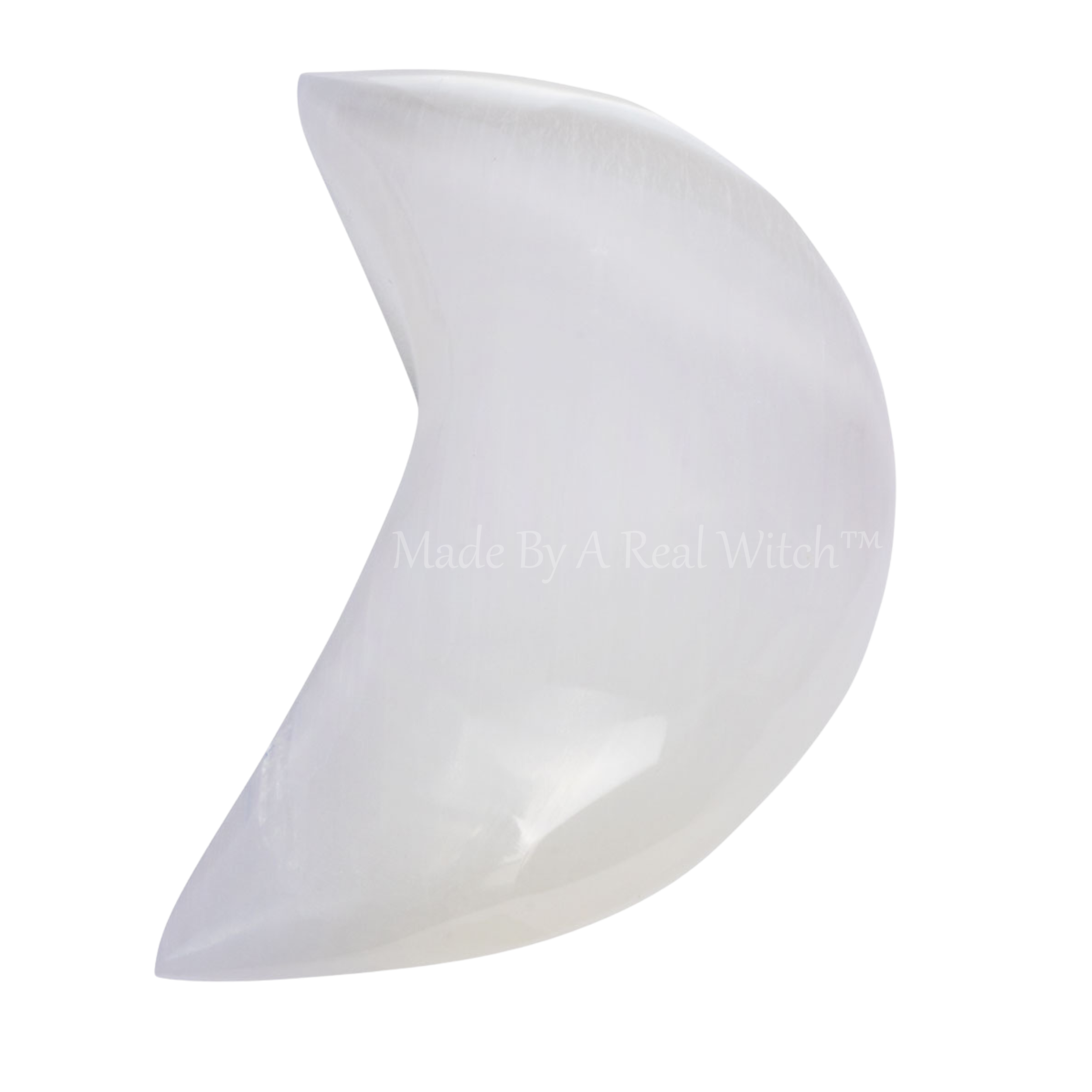 Selenite Puffed Moon 4 inch