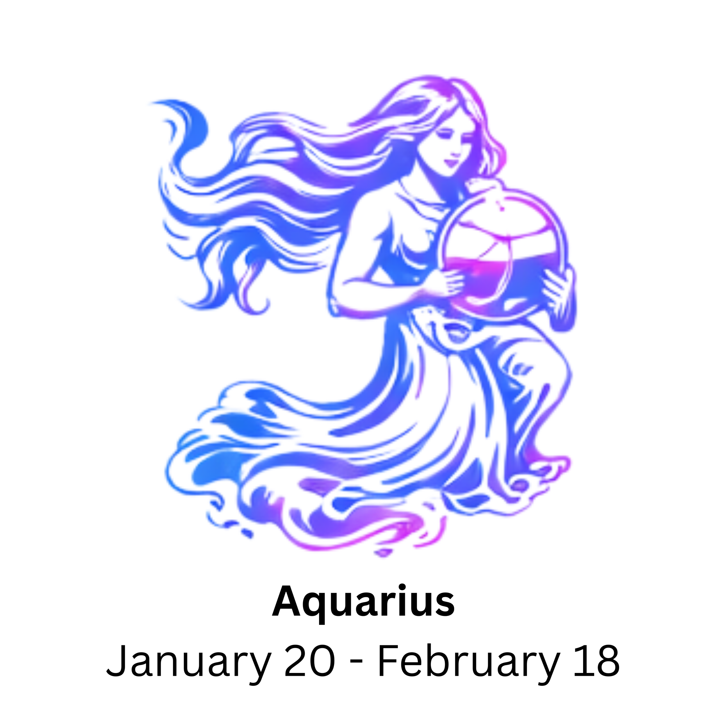 beautiful woman wearing long flowing gown rising from the sea. Aquarius atrology zodiac sign. Made By A Real Witch horoscopes