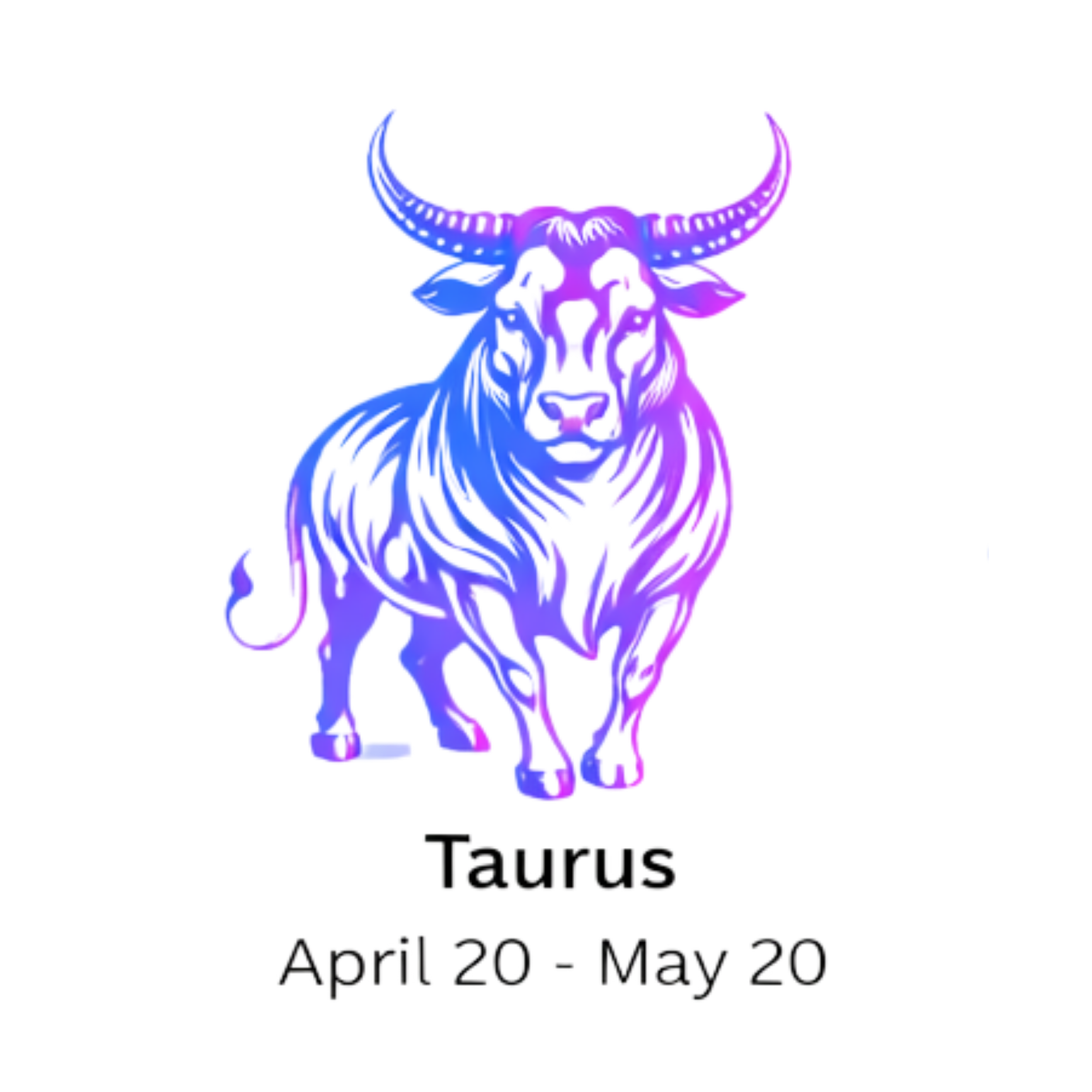 Bull. Taurus Astrology Zodiac Sign. Purple iridescent color. Made by a Real Witch Horoscopes.