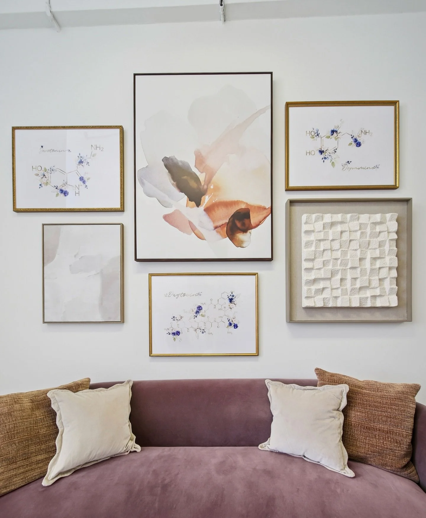 Gallery wall at the new @sagetherapychicago office in Lakeview!