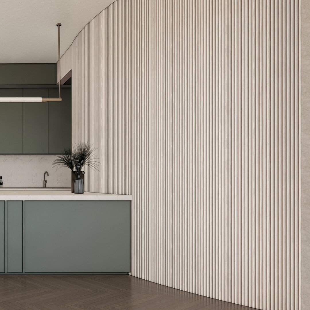 A beautiful paneled wall makes way for a kitchen which is bold and quiet at the same time. It's all about the details in this one🥰 Check out next post for the other side👈

#interiordesigninspo 
#colour 
#luxurylifestyle #luxuryinteriordesign #ınsta