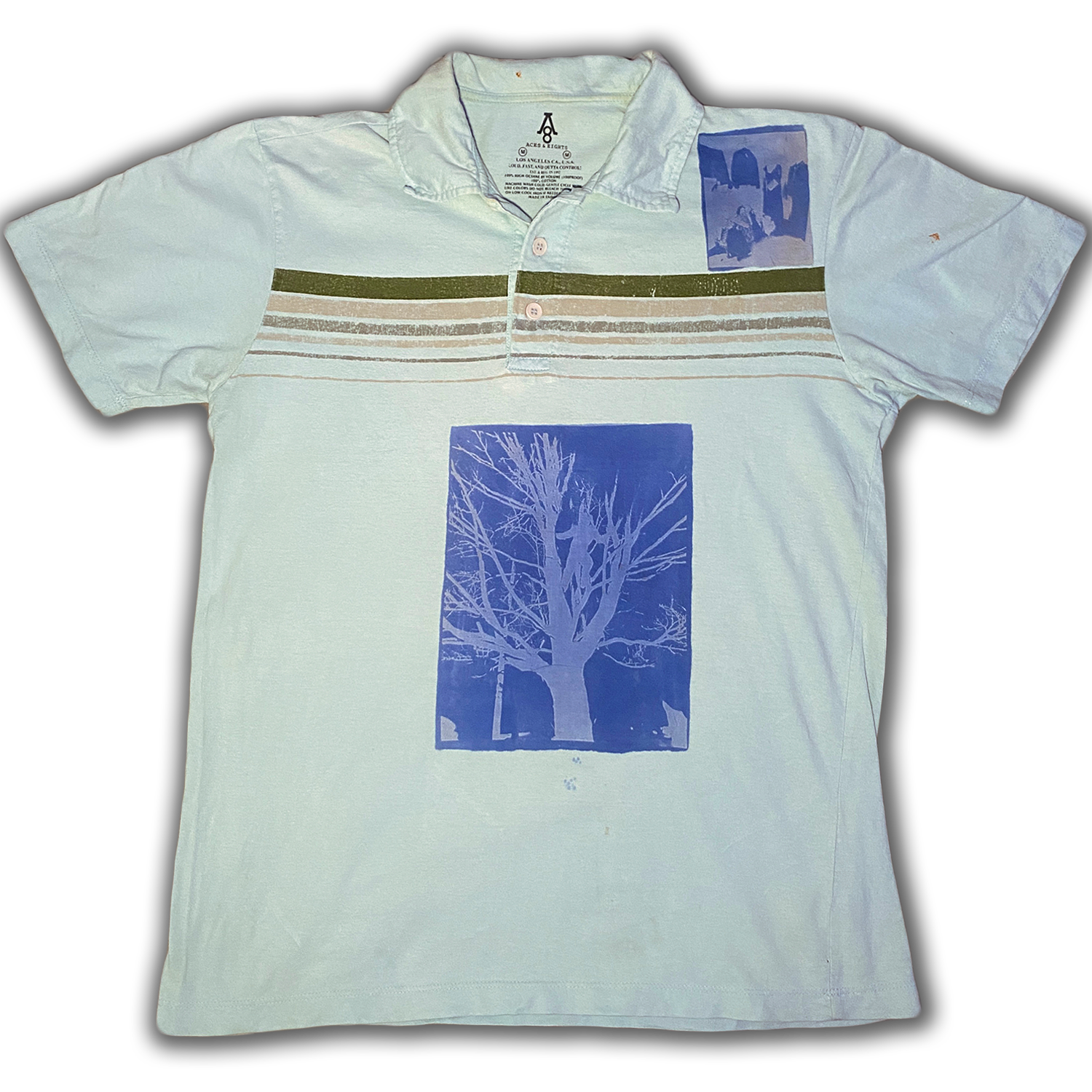 Light-blue collared tee