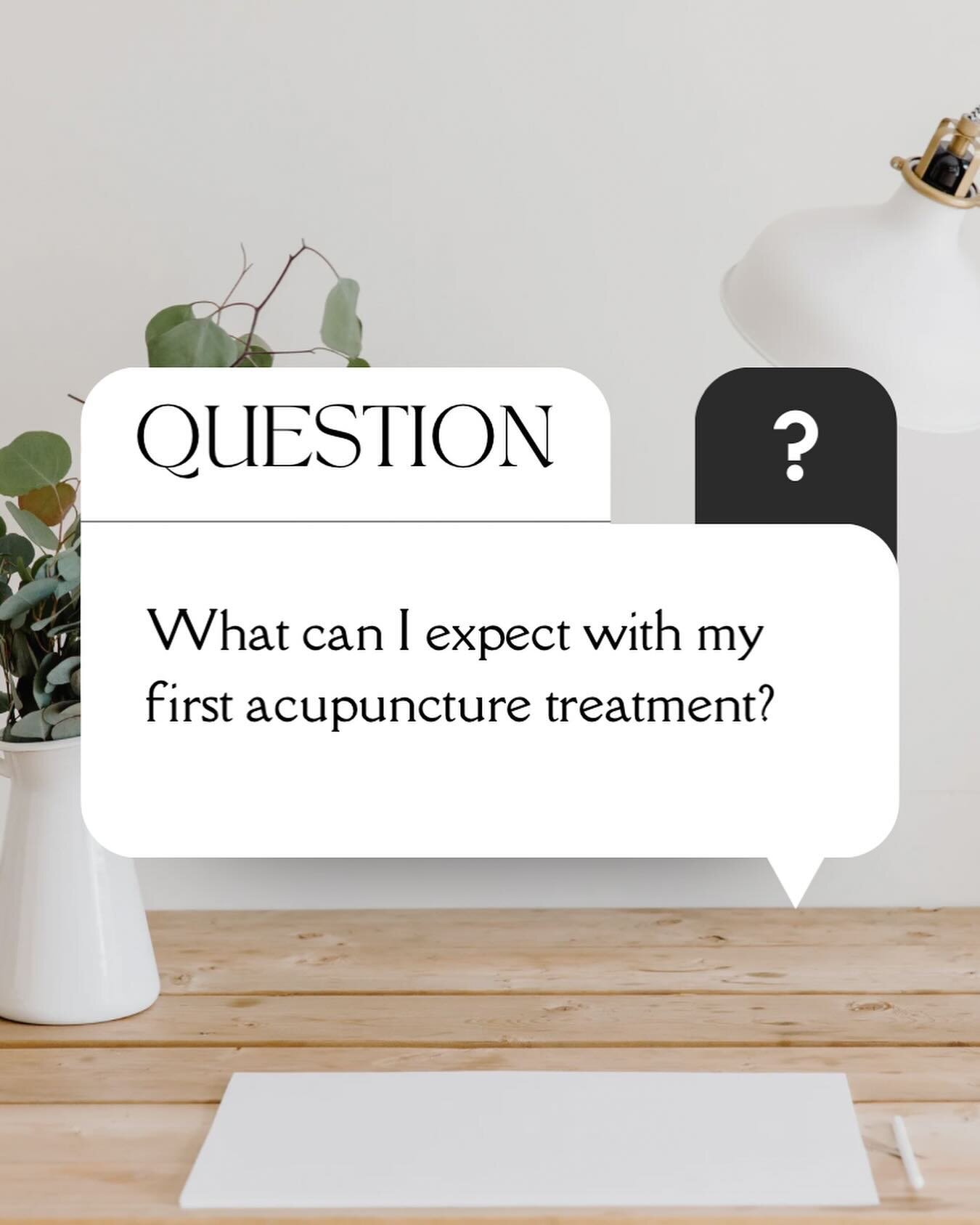 🌿Every acupuncturist will be slightly different even though the foundations of what we learn in school are the same. Everyone has their own style and adjunct therapies. 

🌿How it looks at my clinic: prior to the first treatment, you will fill out a