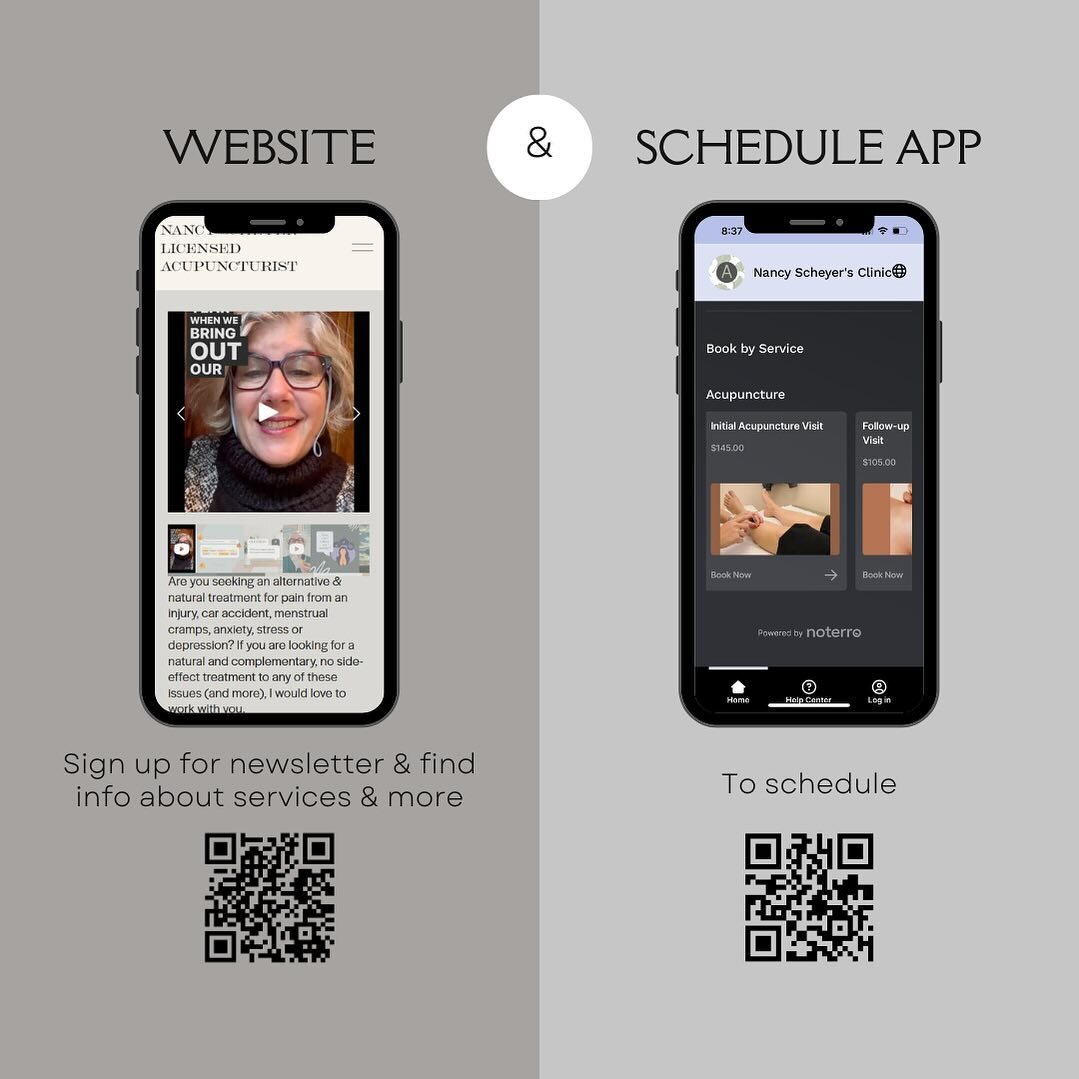 🍁I kind of love QR codes - they make life easier. Easier to get information quickly right at your fingertips. 

🍁Here are my QR codes - for my website and for my scheduling app. 

🍁On my website, I have information about my services and a form to 