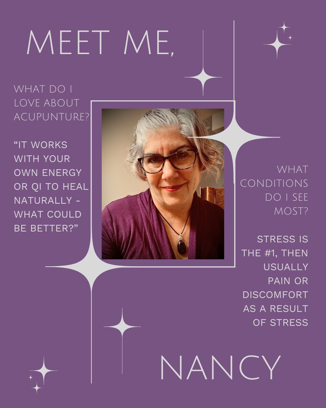 A quick, little 'meet your acupuncturist' post today.
What do I love about acupuncture?
I love acupuncture because it works with your energy or Qi. And secondly, we treat the 'root' and the 'branch' in East Asian medicine. What do I mean by that