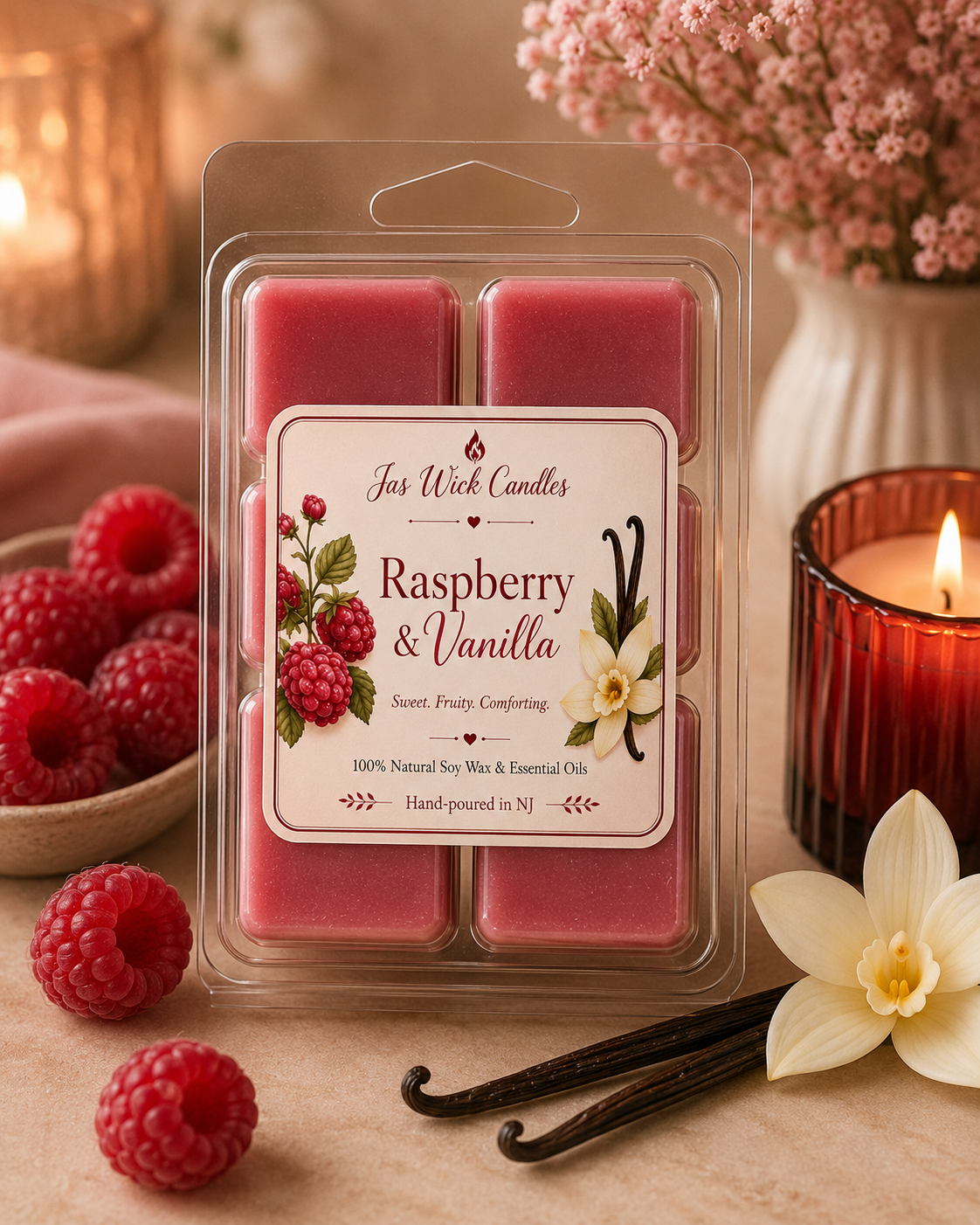 Raspberry & Vanilla Wax Melts 🍓🤍