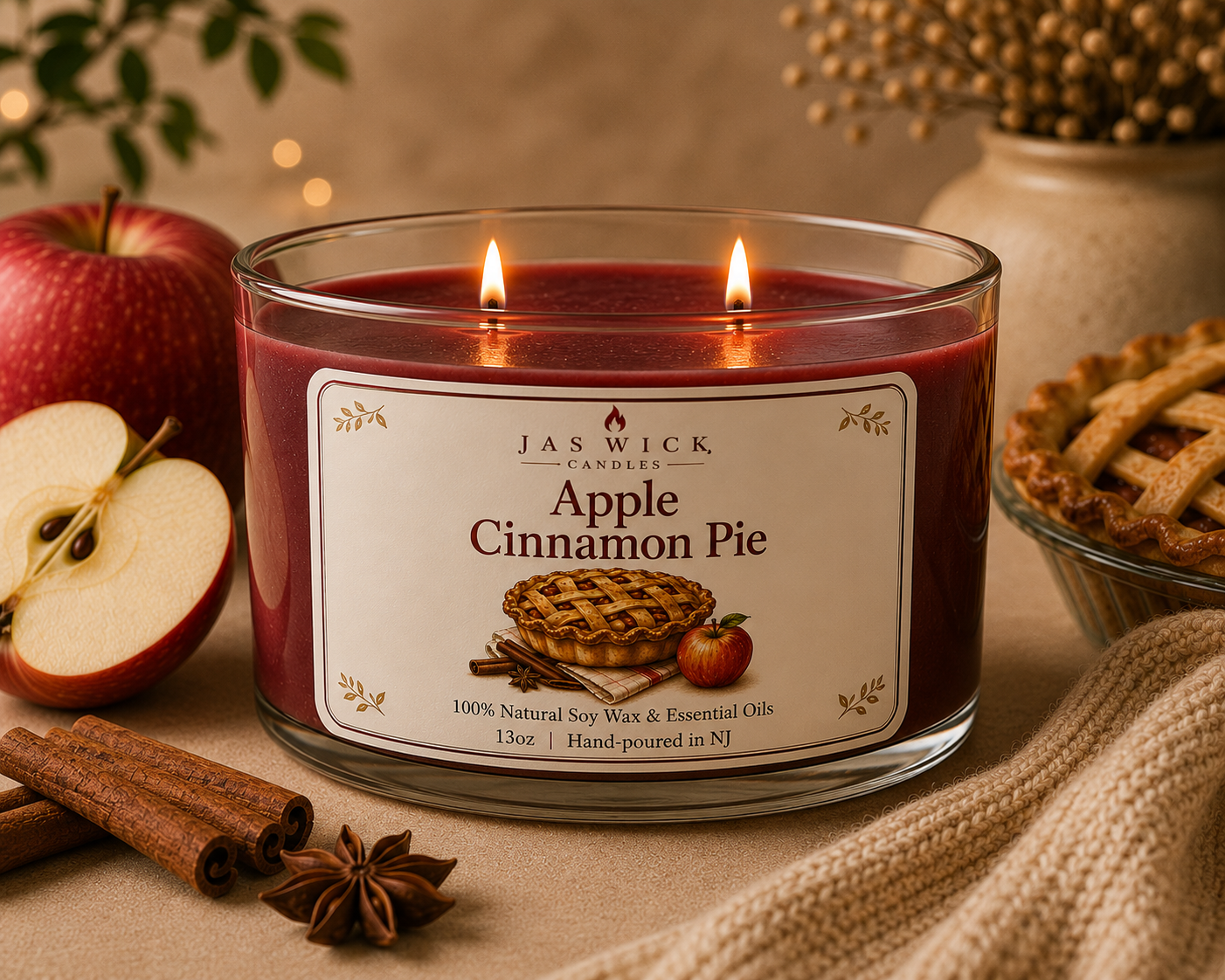 🍎 Apple Cinnamon Pie Candle 13oz