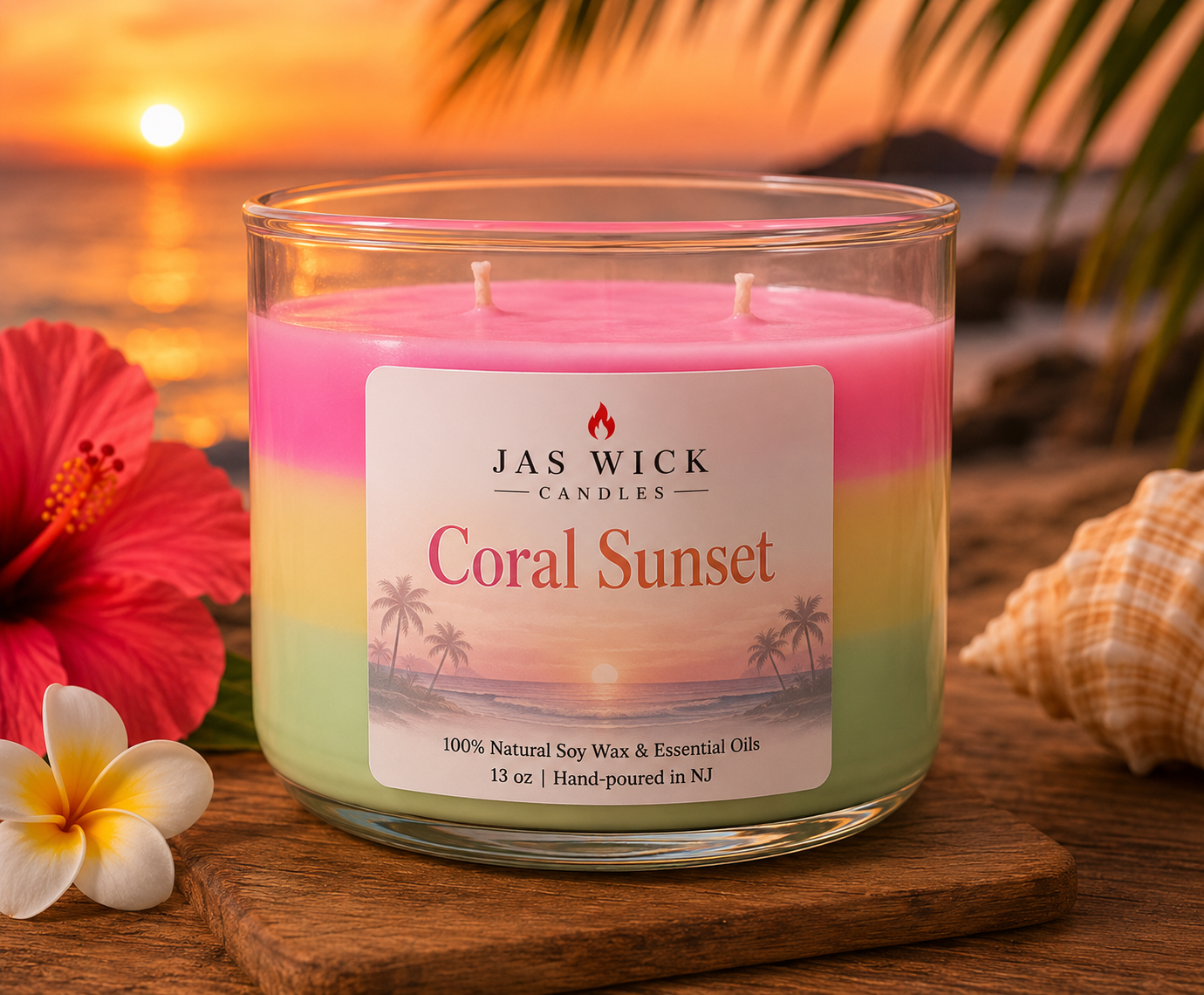 🌴 Coral Sunset Candle 13oz