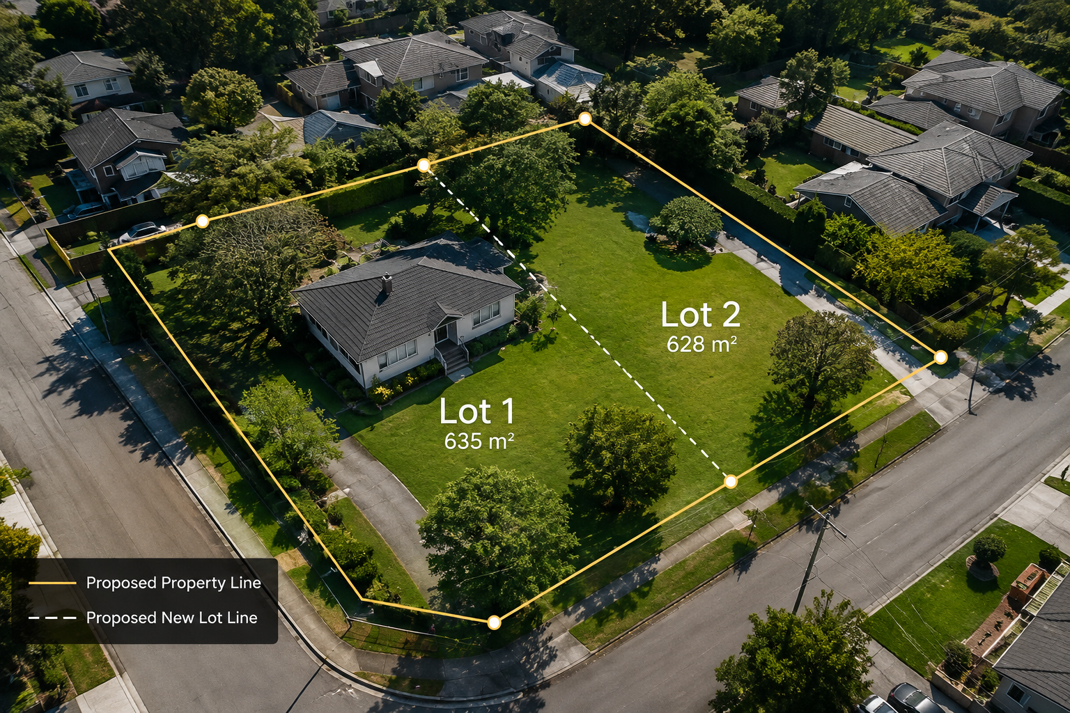 A residential subdivision survey diagram