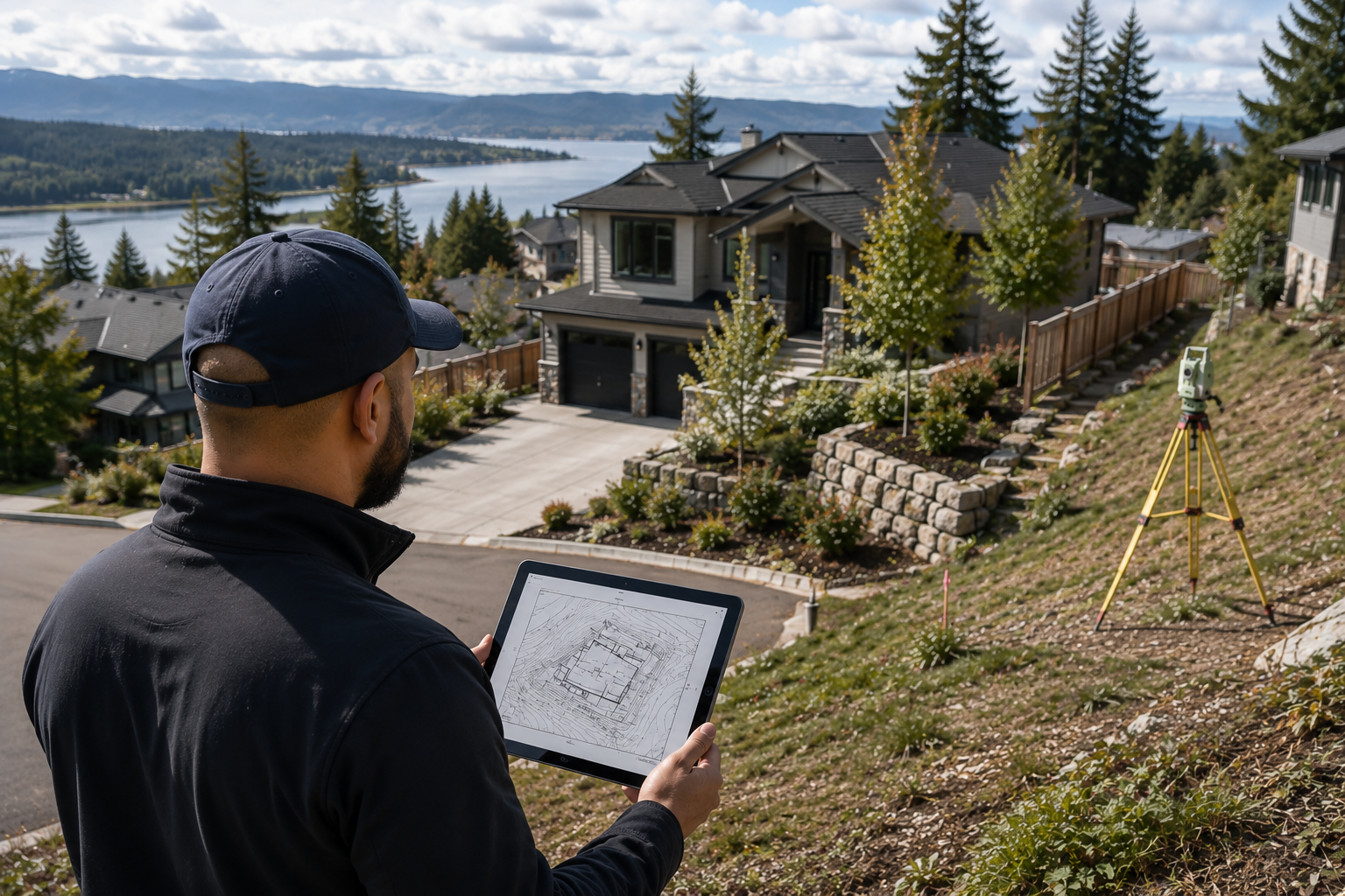 Topographic Survey for building permit and design purposes. Survey of the House and features near the township of Langley