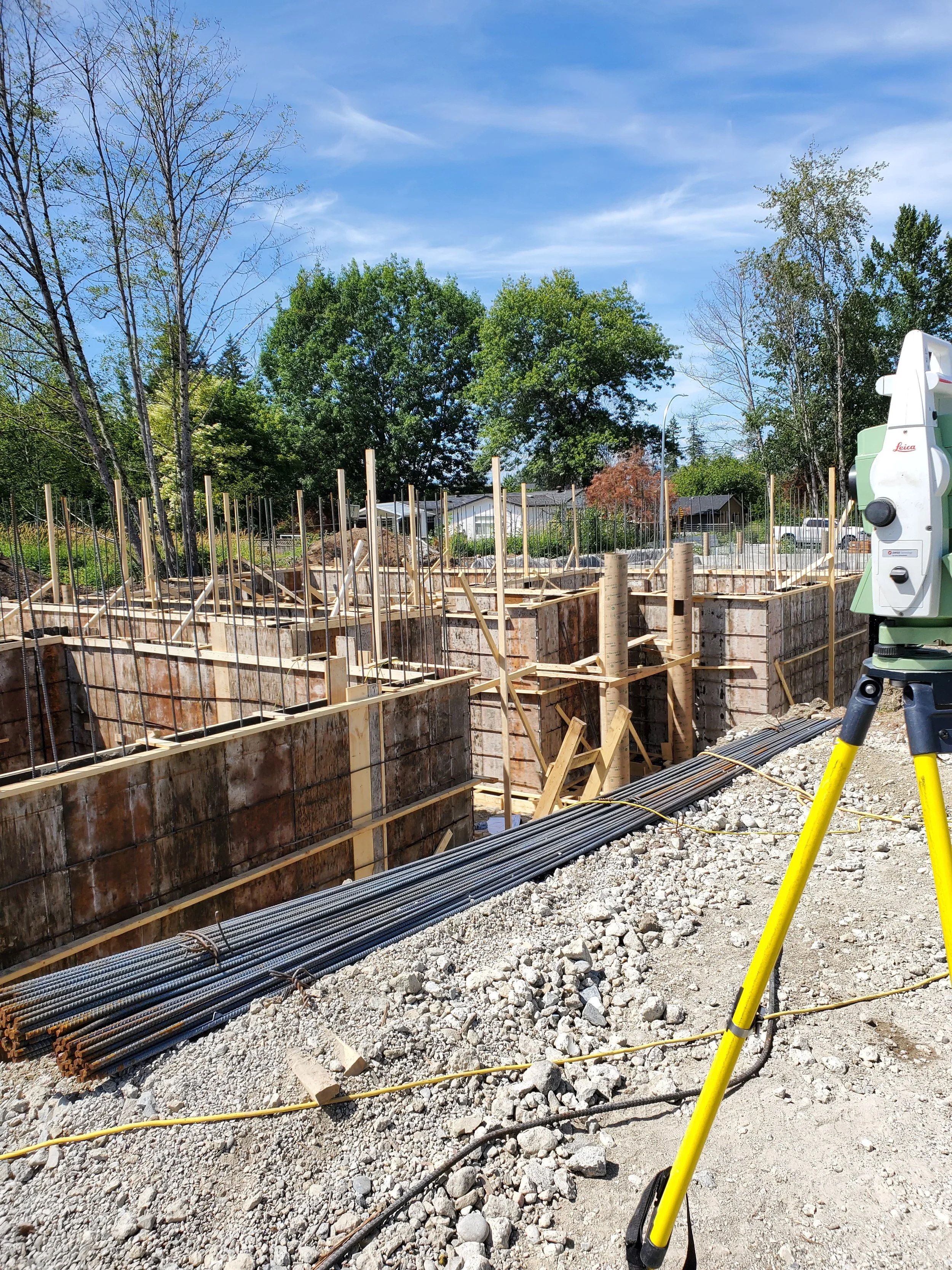 Construction Surveys and form location survey as required by the city. This survey includes layout of the building and layout for excavation purposes