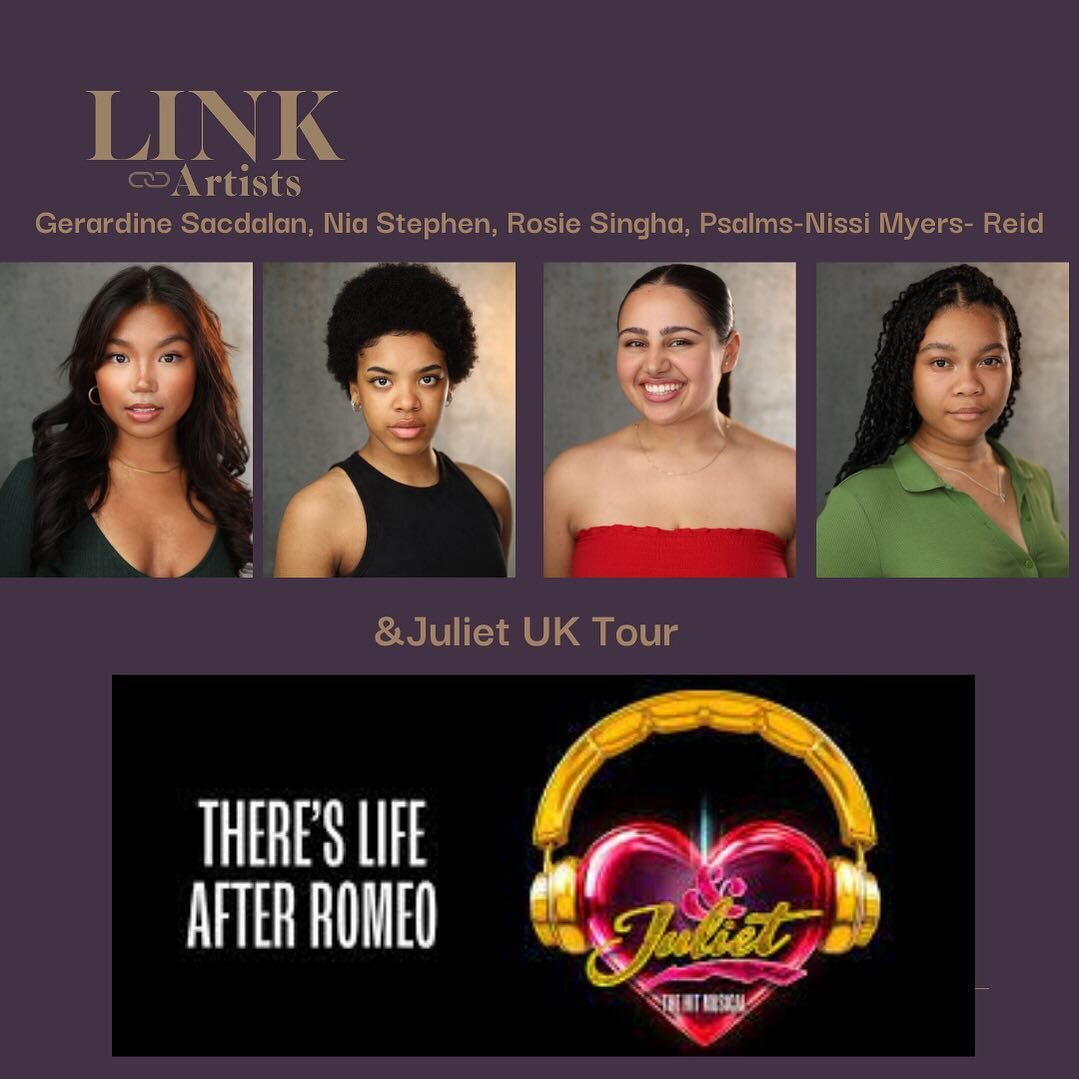 I am beyond proud to announce this news, definitely career and agency highlight! We have four amazing clients @gerardine.x @niazstephen @psalmsnissi.official and @rosiesingha joining the cast of @julietmusical UK Tour. Gerardine plays Juliet, Psalms 