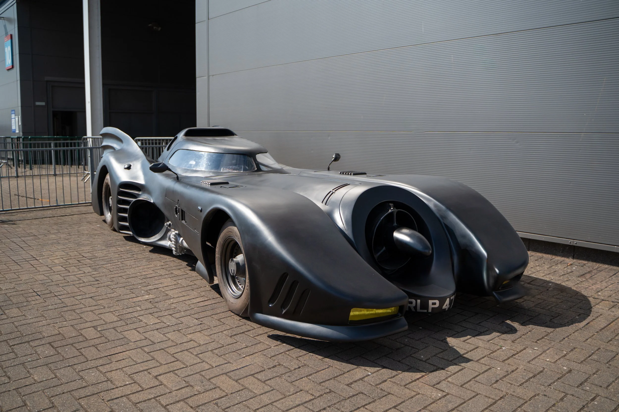 The 1989 Batmobile on display at Titan Wales Comic Con
