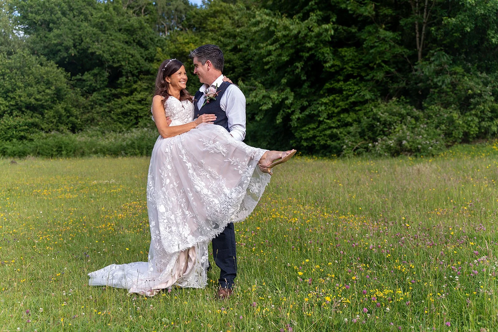 Bride and groom portrait at Rudry Hall Caerphilly