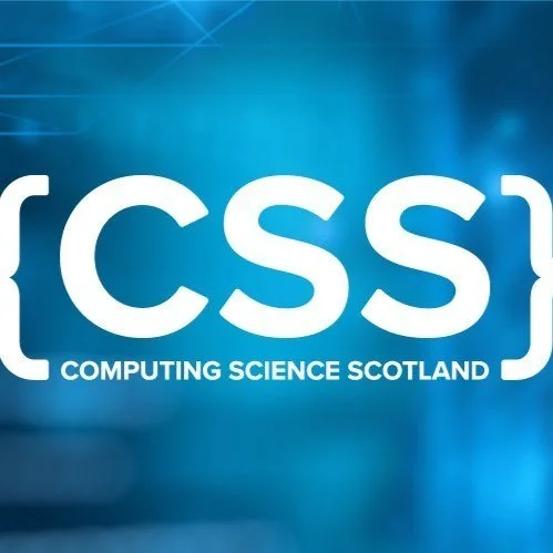 Logo for Computing Science Scotland featuring the acronym CSS and the full name beneath it, set against a blue background.