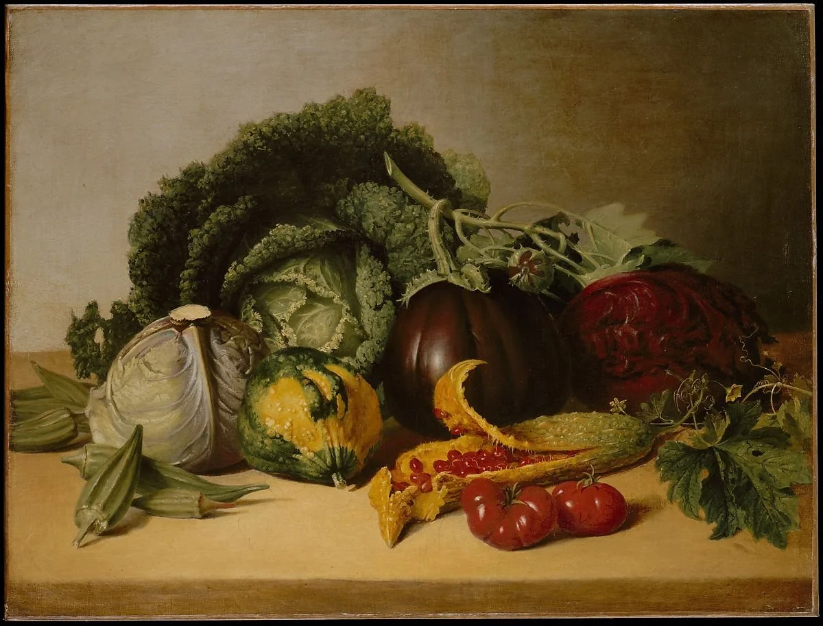 James Peal, Still Life: Balsam Apple and Vegetables,  c. 1820