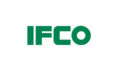IFCO-Logo in grüner Schrift auf weißem Hintergrund.