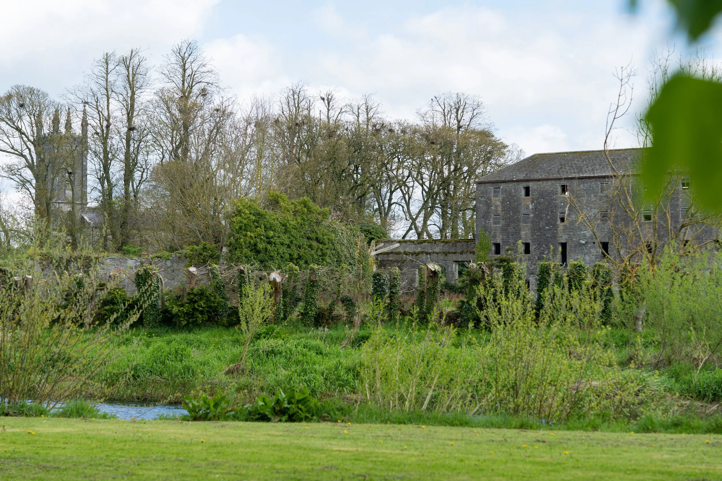 leighbridge, carloulow - abandoned old stone buildings