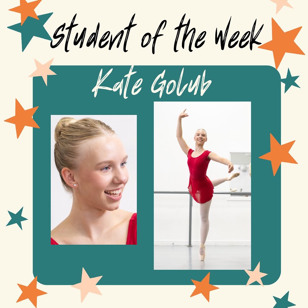 Meet our student of the week, Kate. Kate is an Int 2 ballet student.  She is always in class, committed to working hard and really doing a great job.  She is also an excellent face painter!!! #dancersarecreativepeople #studentoftheweek #ballet #nunnb
