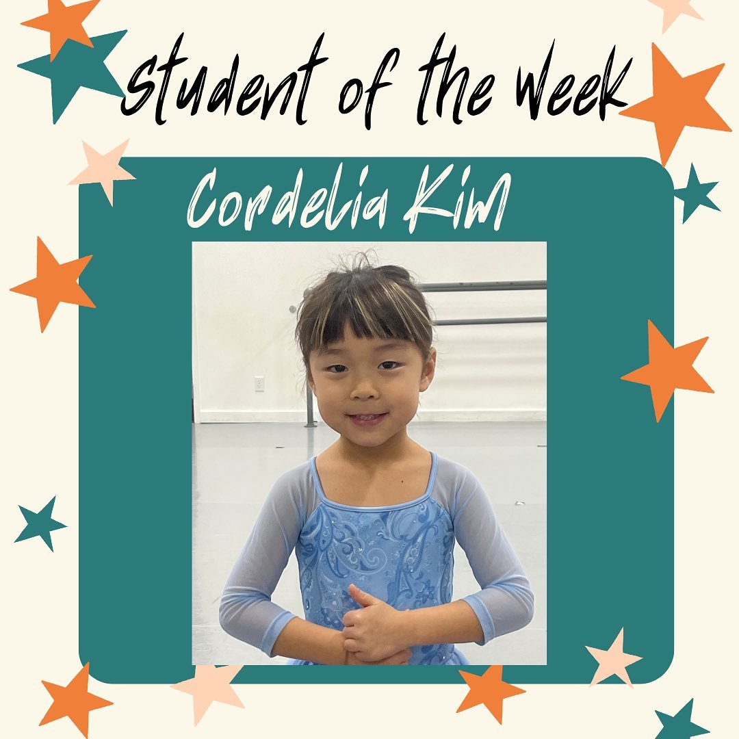 Meet our Student of the Week- Cordelia.  Currently rehearsing for her Nutcracker roles of Angel, Bumblebee and Bunny, Cora is a Ballet 1 student who is very focused and works hard in class. #studentoftheweek #nunnbetterdancetheatre #nutcracker2024