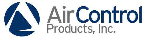 Air Control Products Inc. logo featuring a blue and gray abstract symbol with the company name.