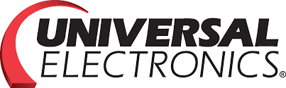 Universal Electronics logo in black and red text