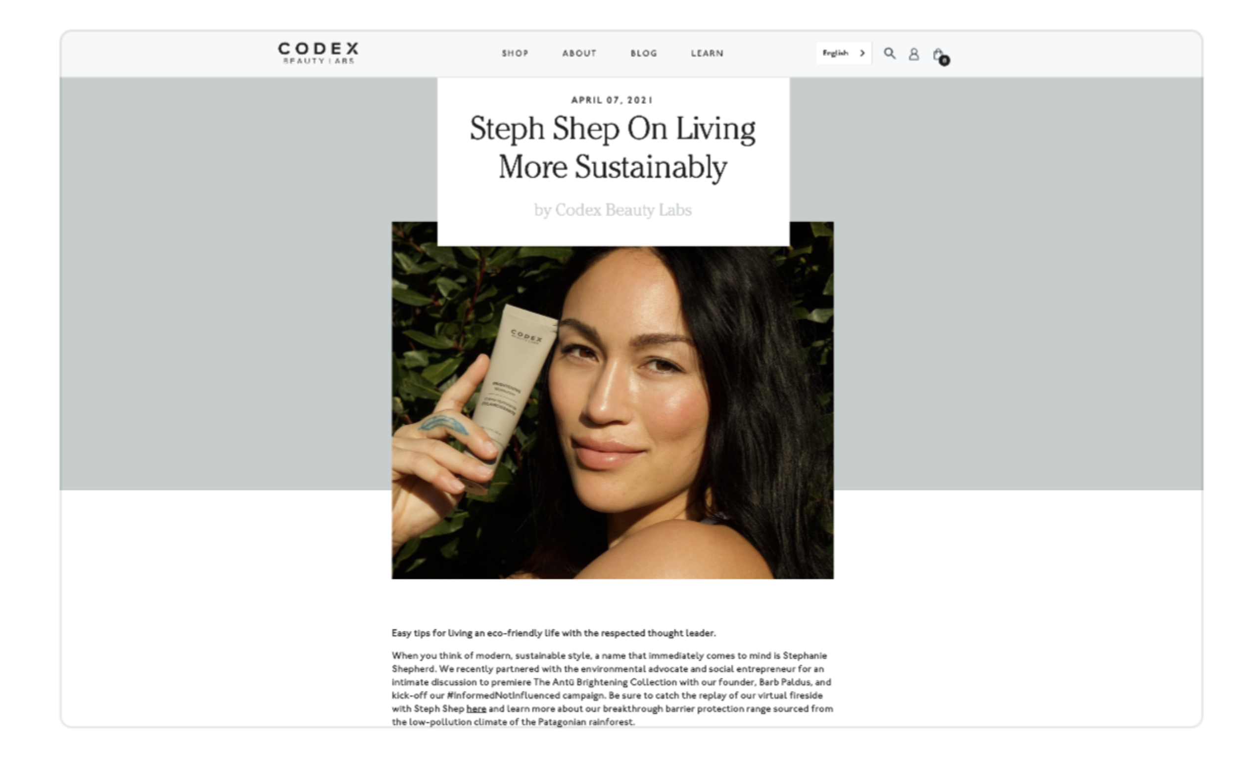 sustainability in beauty writer