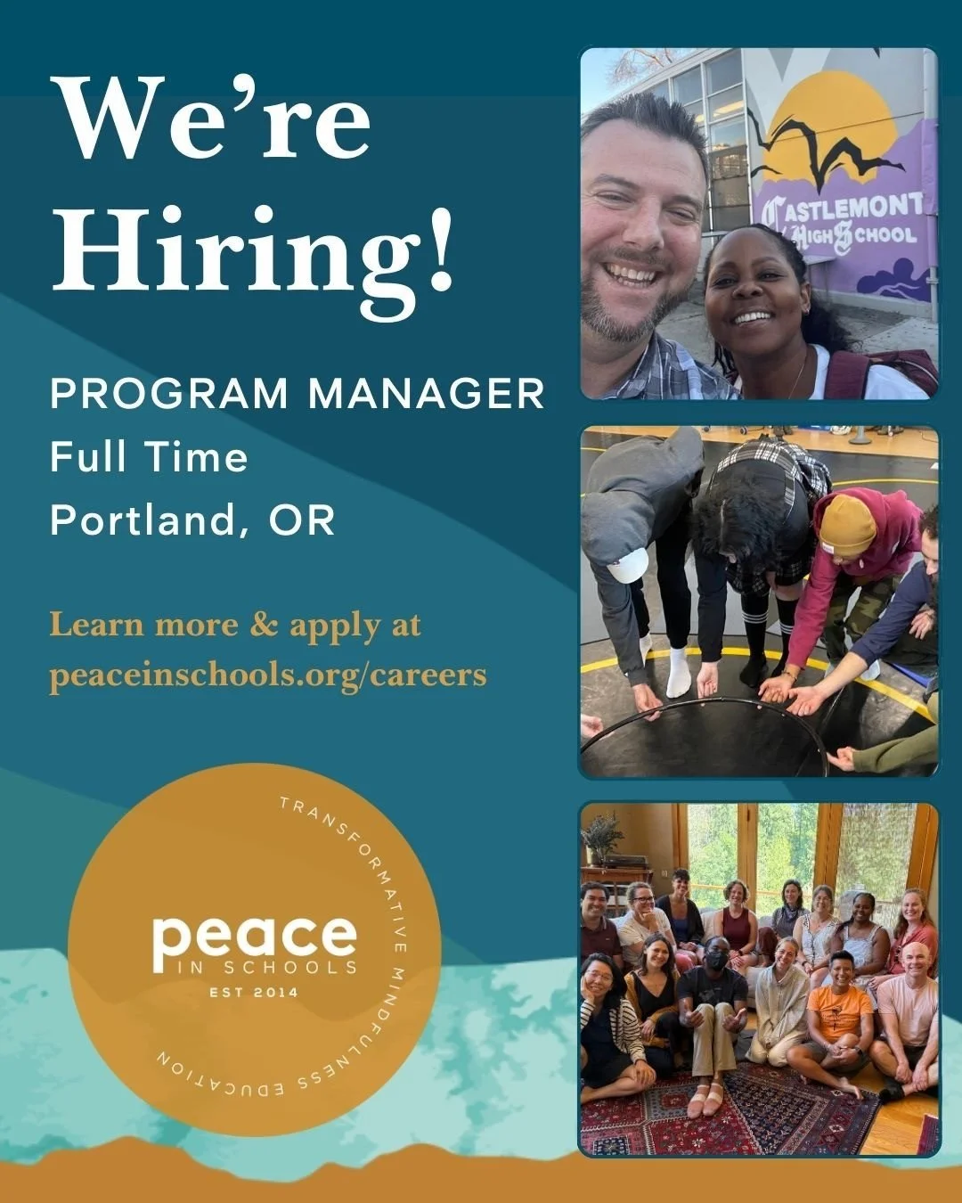 Peace in Schools is on a mission to ensure that every young person can thrive and contribute to a healthy, courageous, and joyful future. ⁠
⁠
📢📢 We're excited to announce that a new full-time position is now open!⁠
⁠
The Program Manager will be res