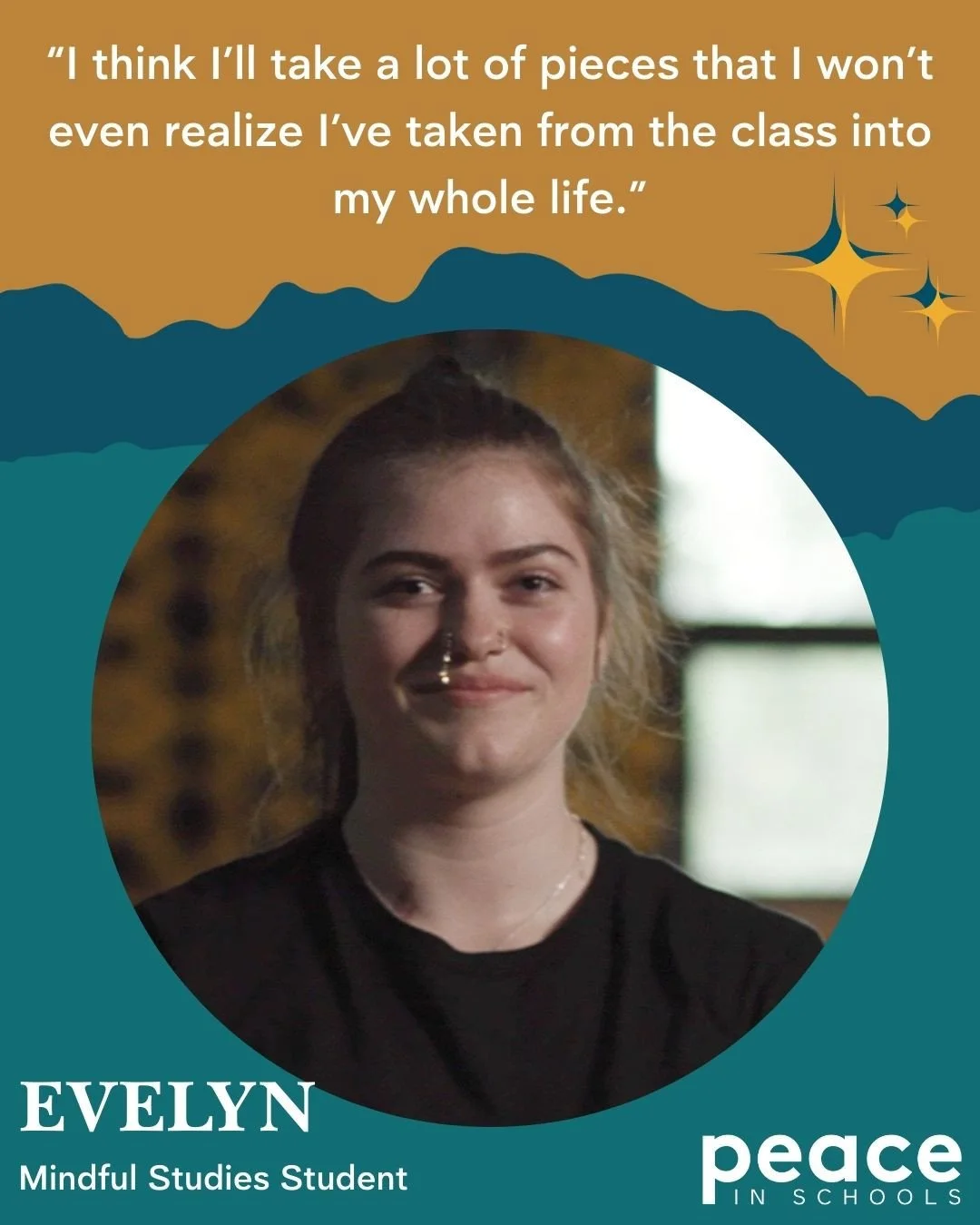Mindfulness is not a check box. ⁠
⁠
It's an emergent, life-long practice. It's a way of being that can evolve with us as we grow and age. ⁠
⁠
In our Mindful Studies class, teens like Evelyn experience the power of not only bringing mindfulness practi