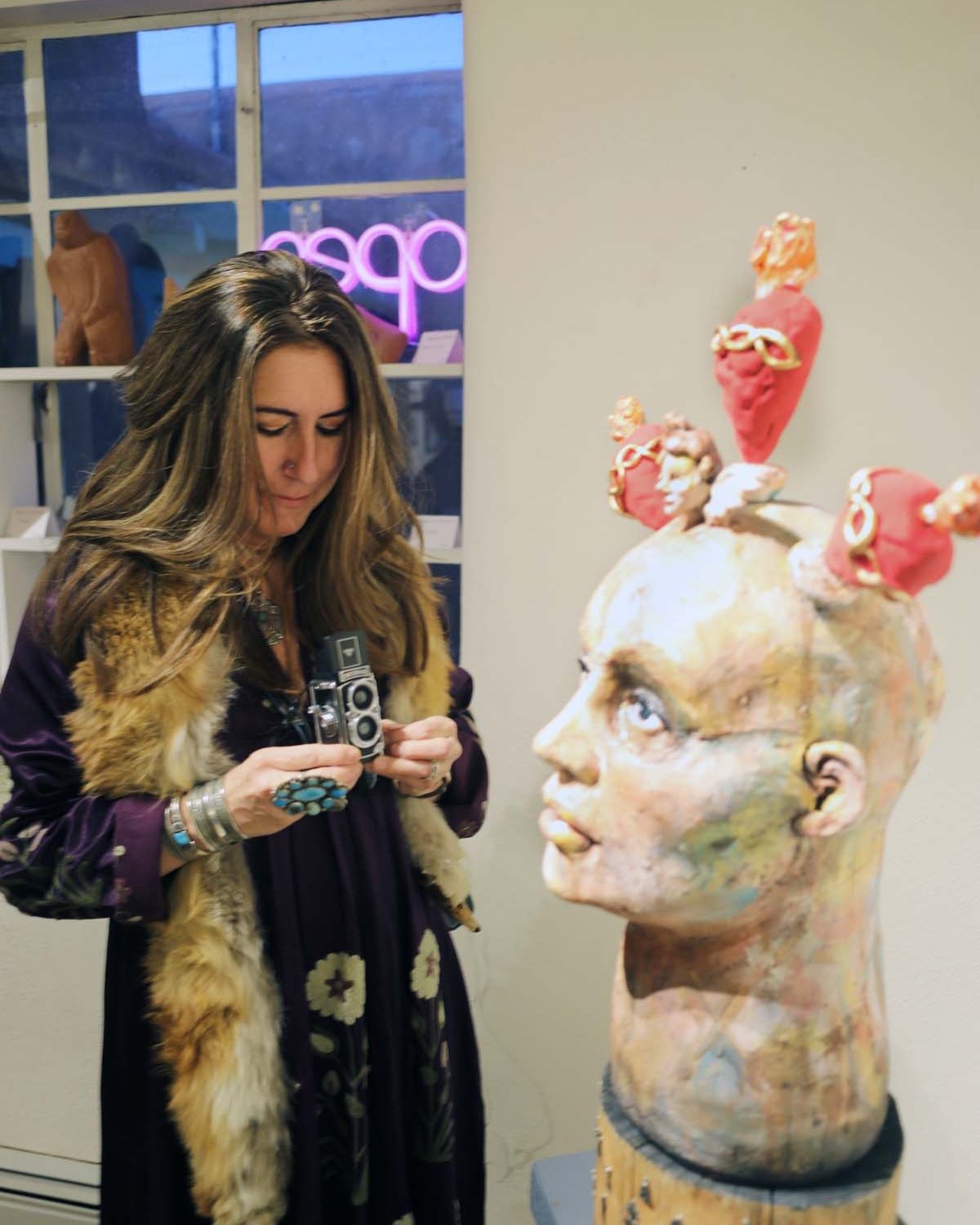 Many thanks to my new talented friend and photographer @billcurryphotographer for these shots from Saturday night's @lasdamasnm and @omnihum "Women in Existentialism" Show in Taos, NM. The Show is up until March 22, 2026 and is a "Must