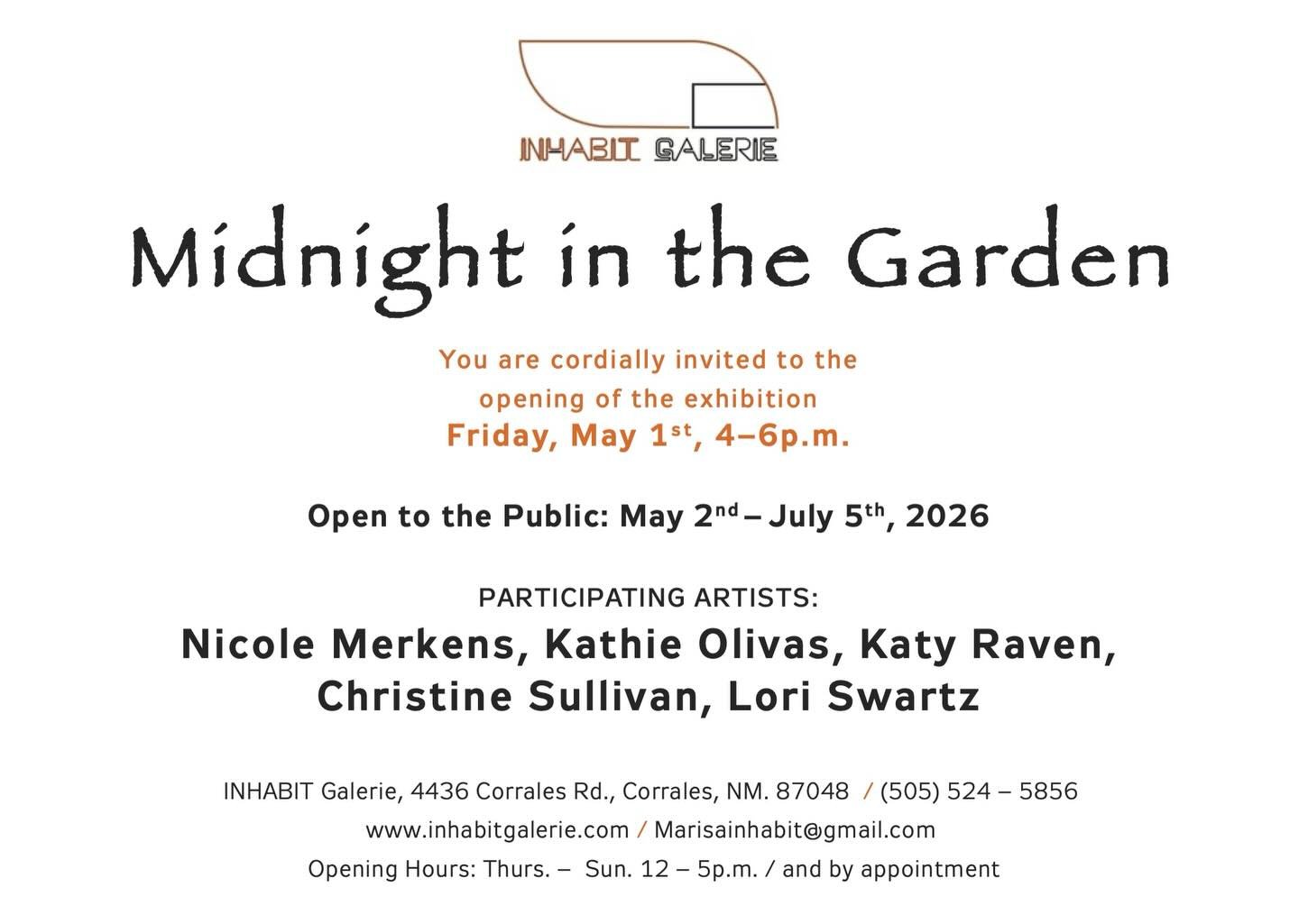 Got a show coming up in Corrales at @inhabitgalerie_12 . Come on out May 2. #midnightinthegarden #corrallesartstudiotour #lifeofanartist #artforsale