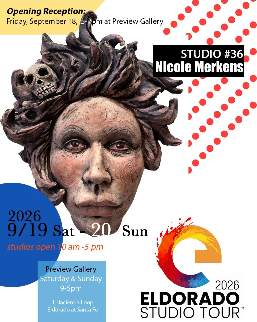 It's September; that means we have 18 days until the Eldorado Studio Tour. Come see me at my studio (#36) on the tour. www.eldoradoarts.org #santafeartscene #eldoradostudiotour #nicolemerkenssculpture