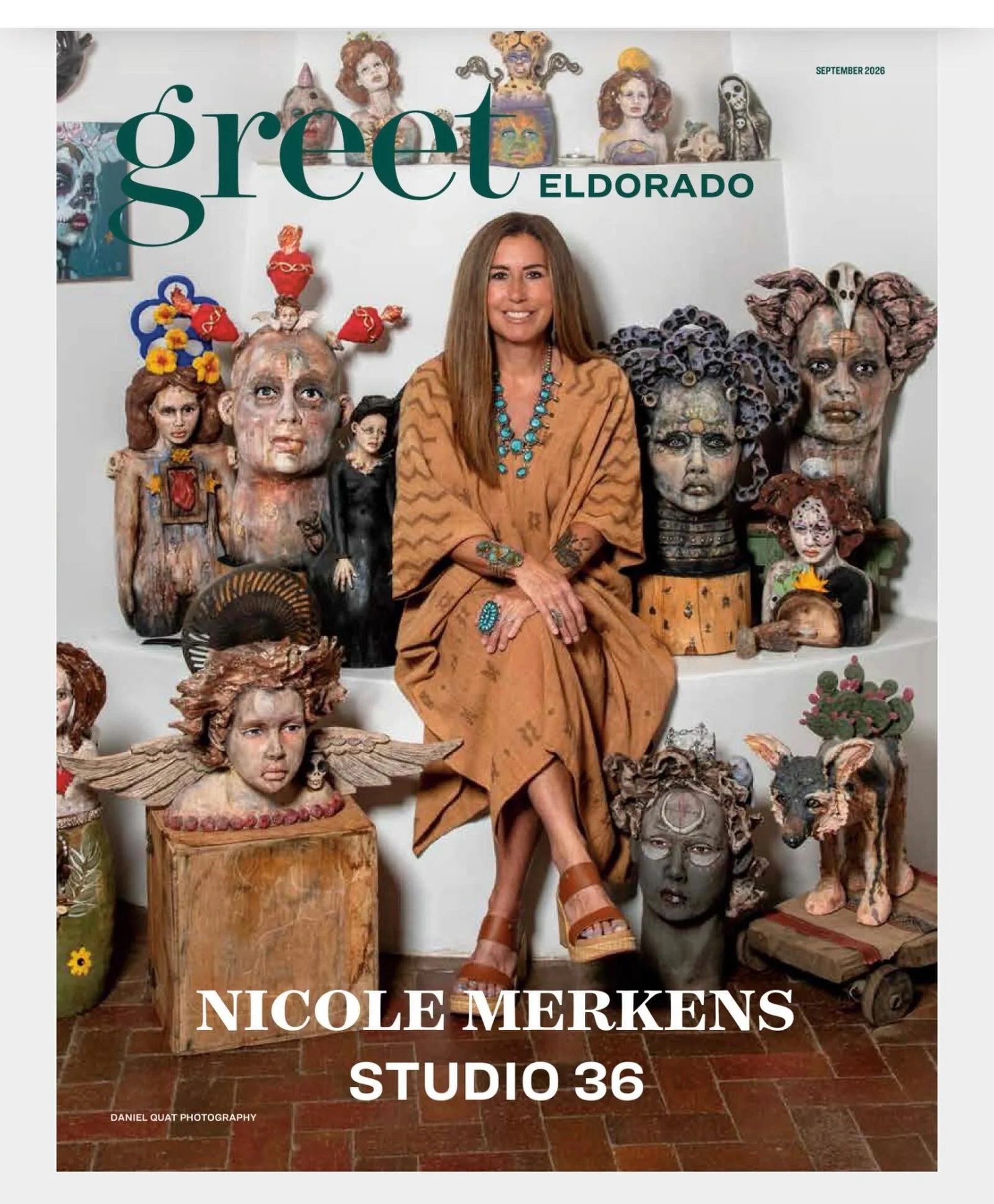 So thrilled to be on the cover of Greet Eldorado . Come see me Aug 20-21 at studio #36 in the Eldorado Studio Tour . #eldoradostudiotour #nicolemerkensart #santafeartscene