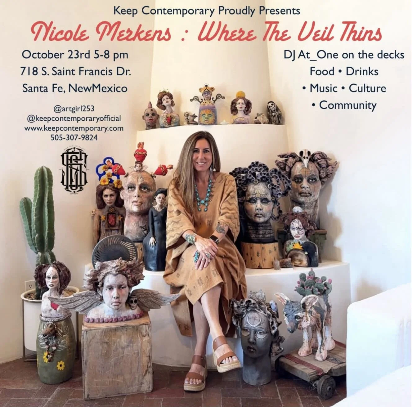 Join me Oct 23 @keepcontemporaryofficial 5-8pm . 🤩✨💃 #nicolemerkensart #santafeartscene #santafeartopenings