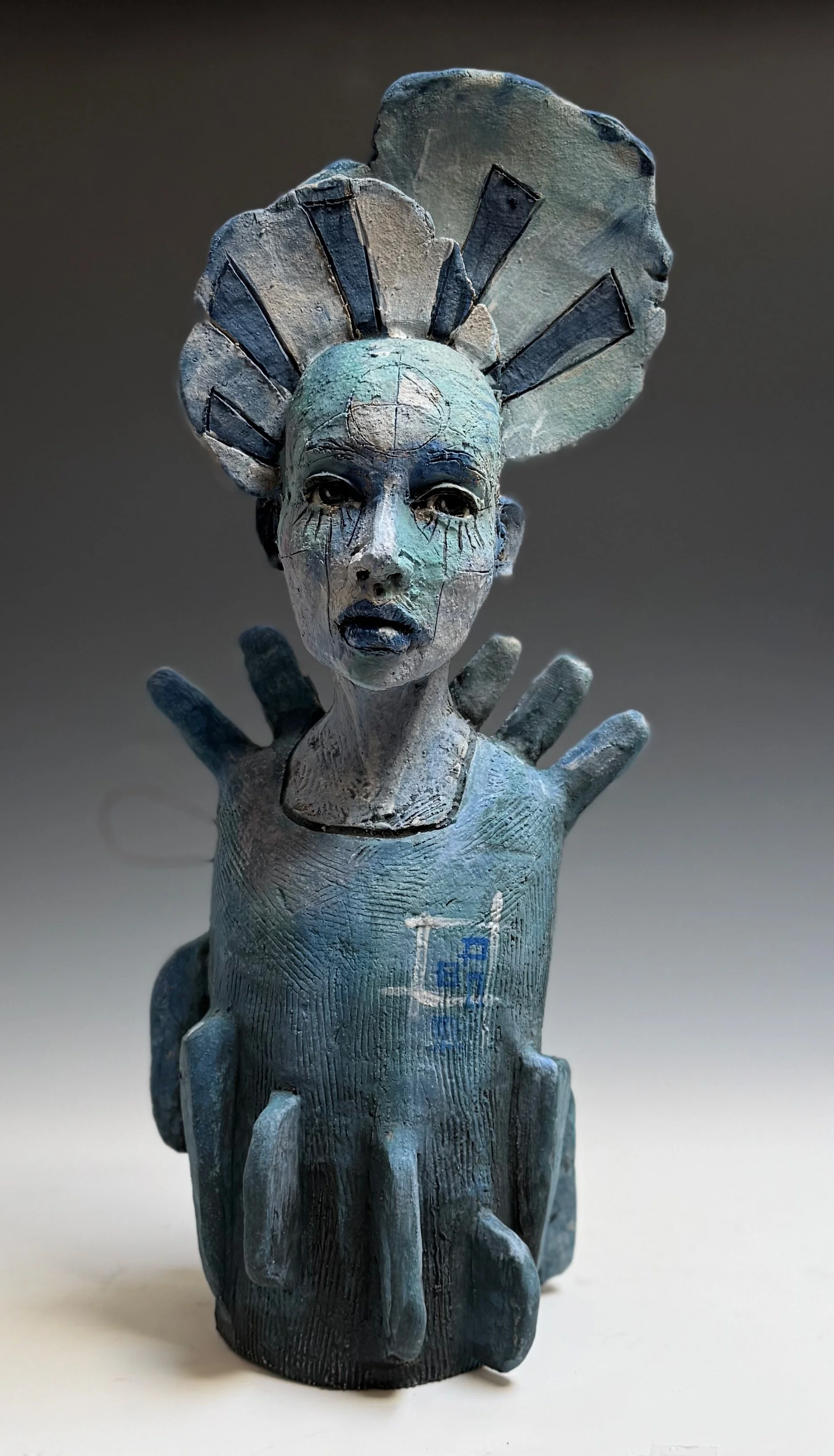 "The Becoming" Clay and Wire. 16"hx7"wx6"d