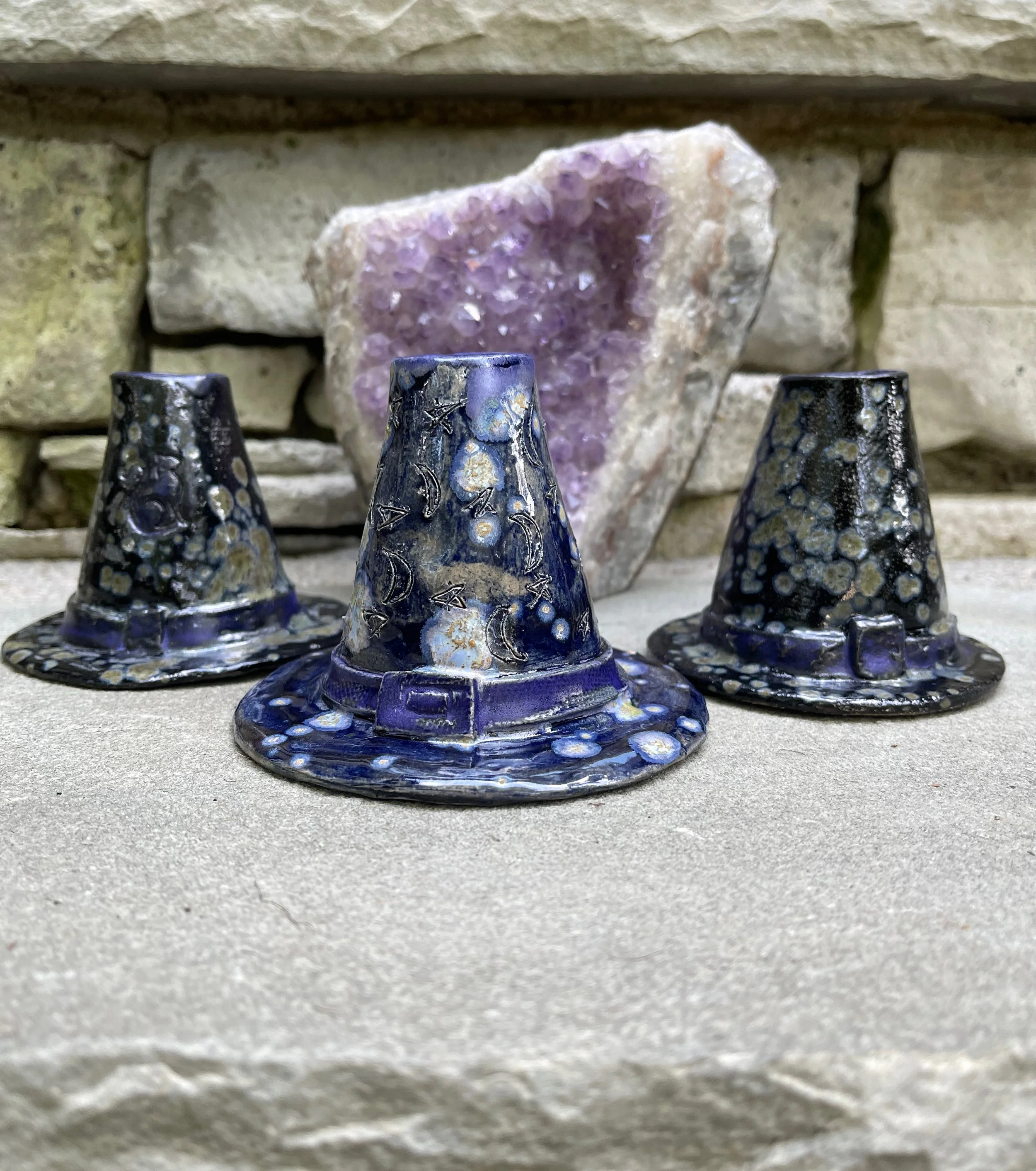 "Witch Hat Vases" 4"wx4"hx4"d