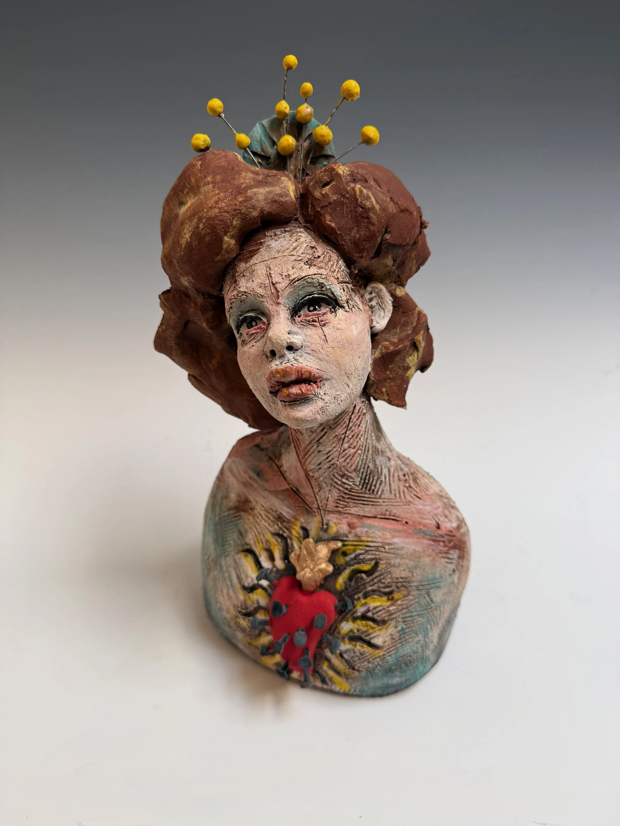 "Sacred Heart Girl" 12"hx6.5"wx5.5"d