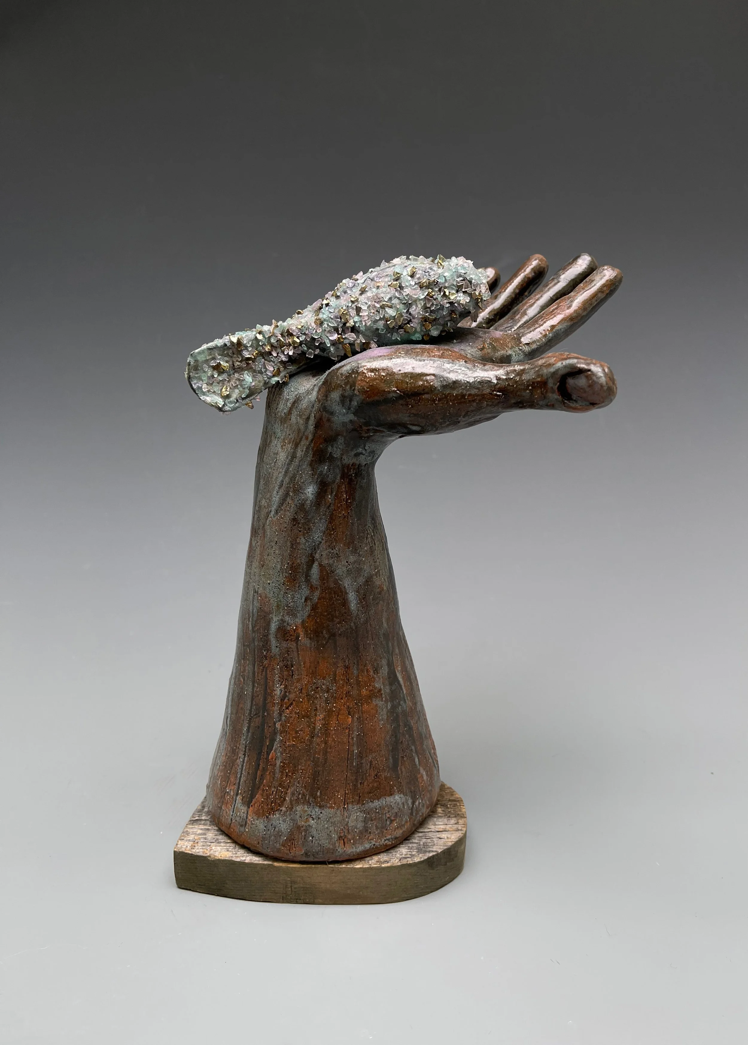 "A Bird in the Hand"- 10”hx7”wx7”d
