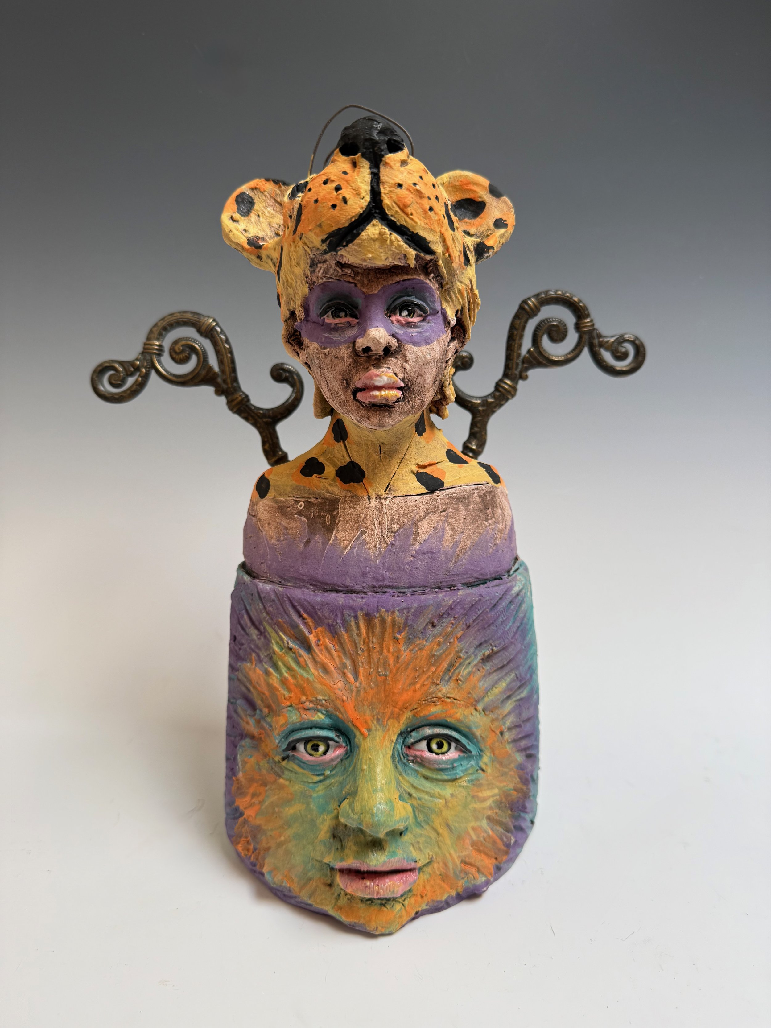 "Jaguar Girl" 12"hx6"wx6"d