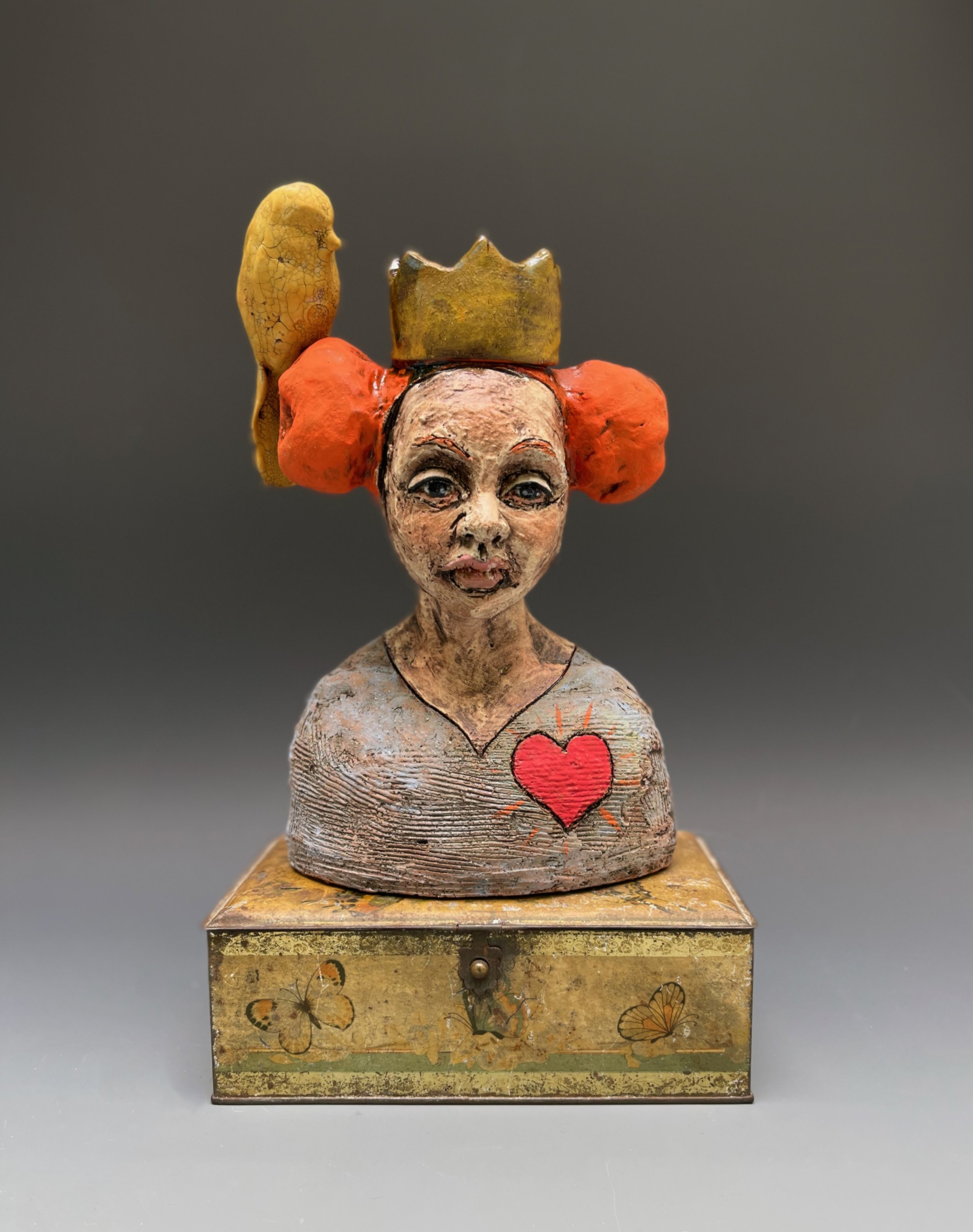 "Queen of Love Birds"- 13”h x 8”w x 5”d