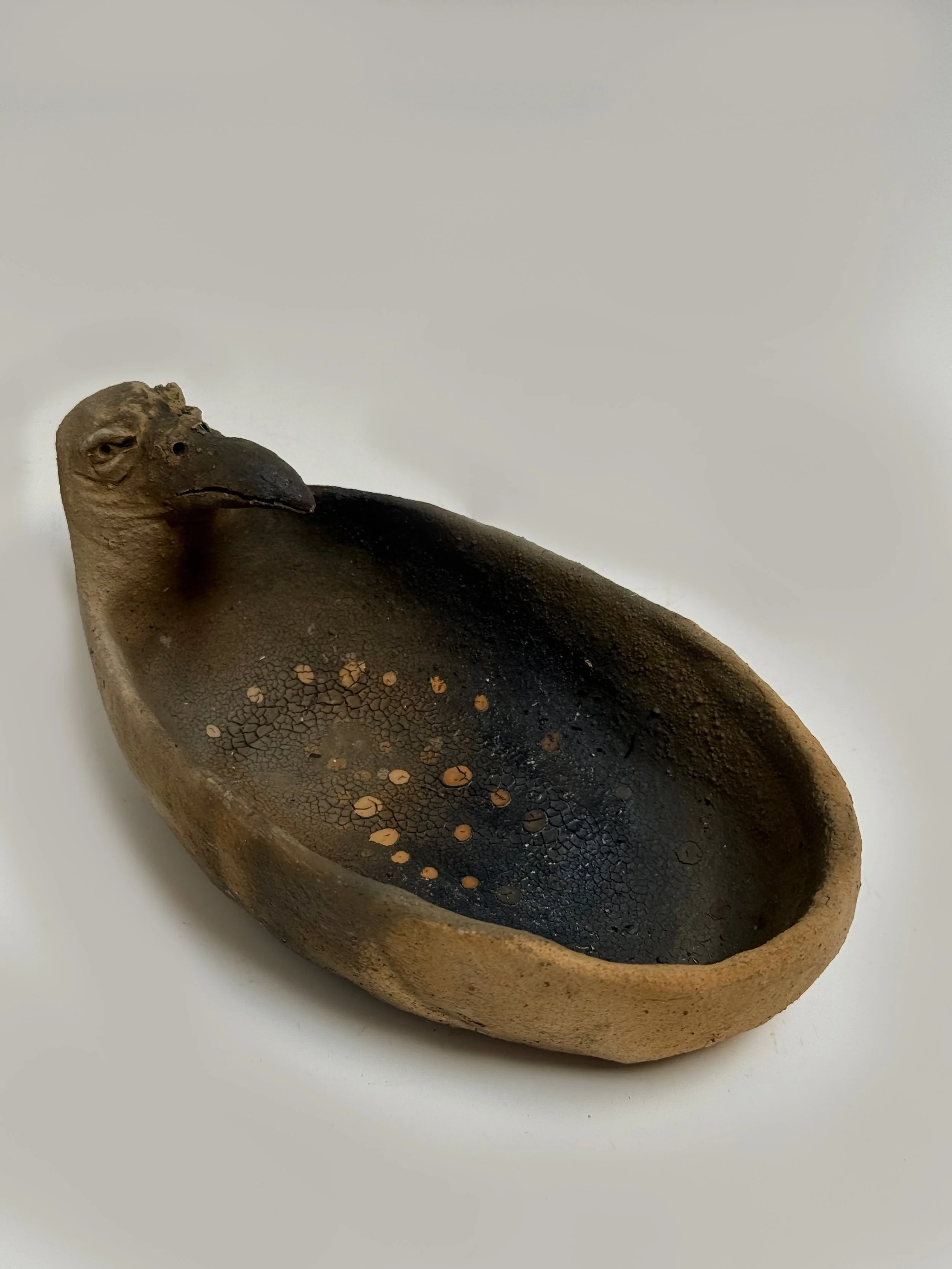 "Sacred Bird Dish" 7"wx3.5"dx3"h