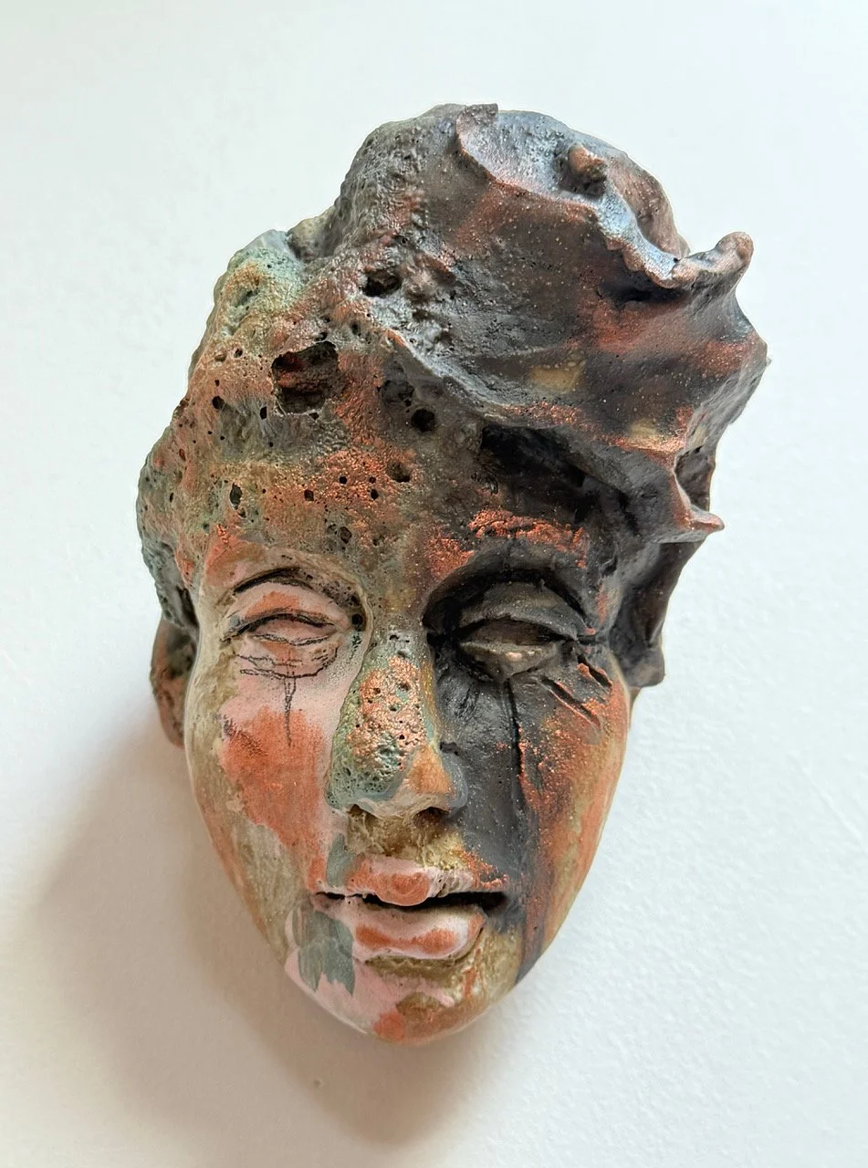 “He Called Himself Elvis” Wall Head. 5.5”hx4”wx4”d Clay.
